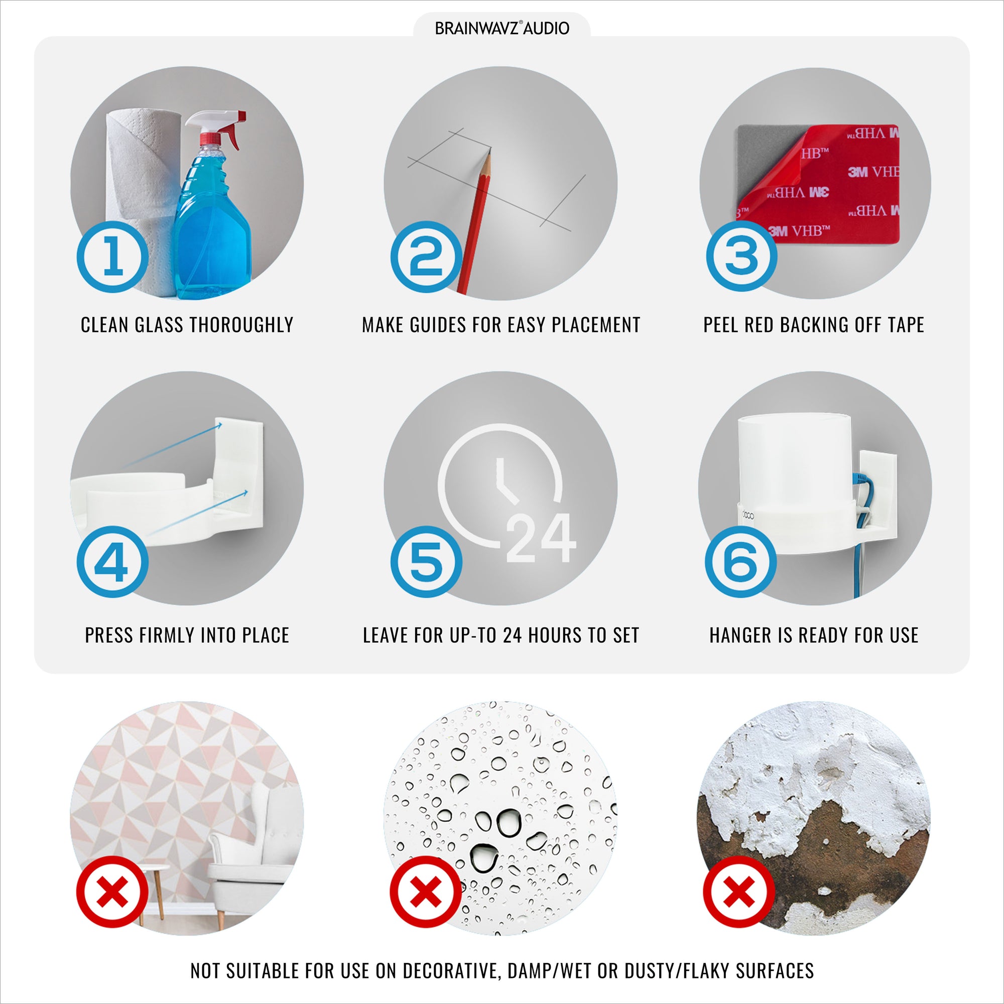 TP-Link Deco X15, X20, X50, X55 & X60 Adhesive Wall Mount Holder - Easy To Install