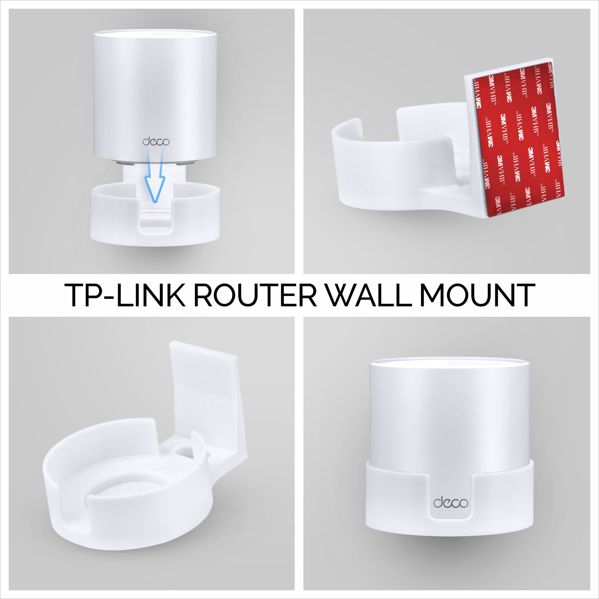 TP-Link Deco X15, X20, X50, X55 & X60 Adhesive Wall Mount Holder - Easy To Install