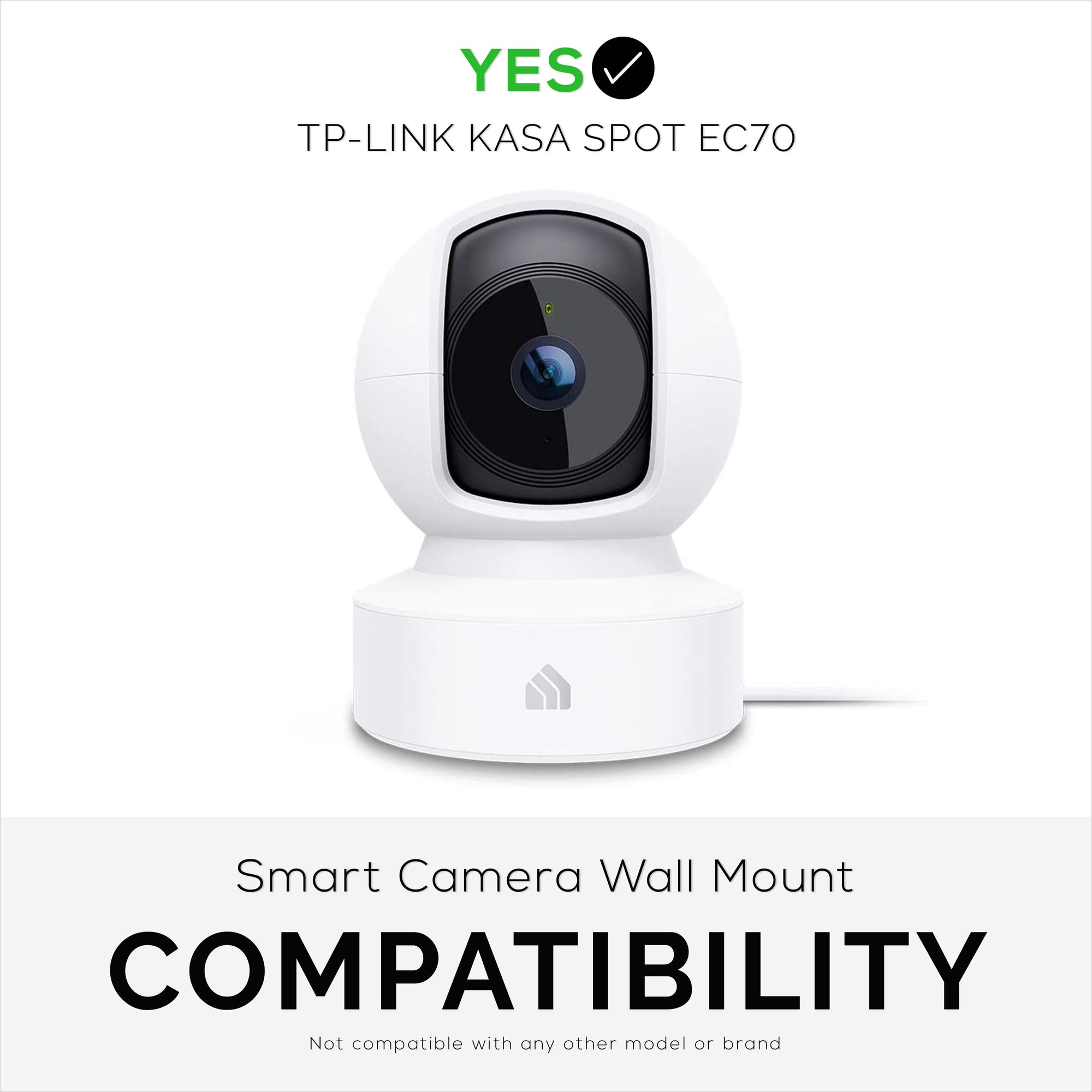 Vægmontering til Kasa EC70 Spot, selvklæbende holder til TP Link Spot Smart sikkerhedskamera, installeres på få minutter, No Mess Hanger Bracket