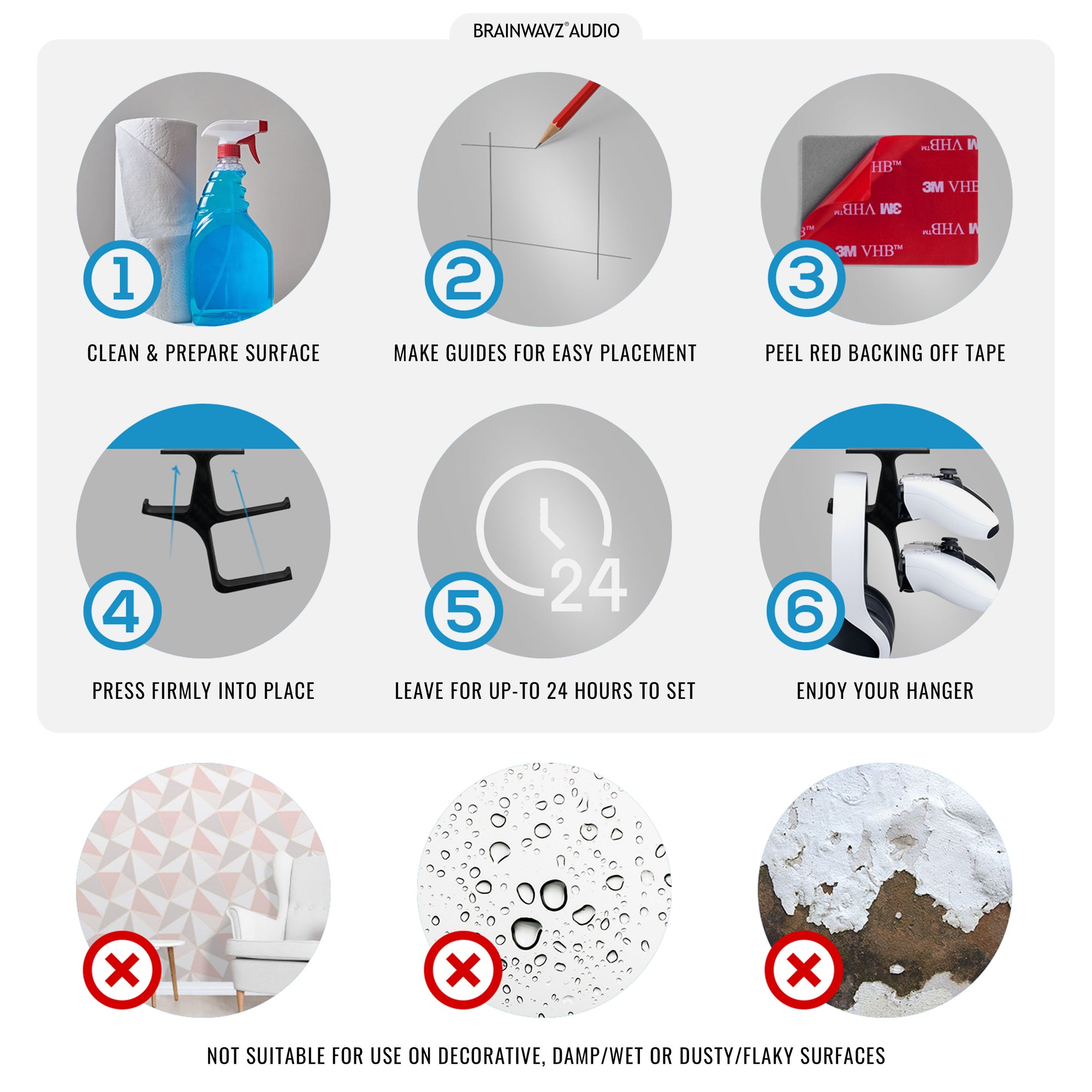 The Treo - وحدة تحكم مزدوجة تحت المكتب وشماعات سماعة رأس