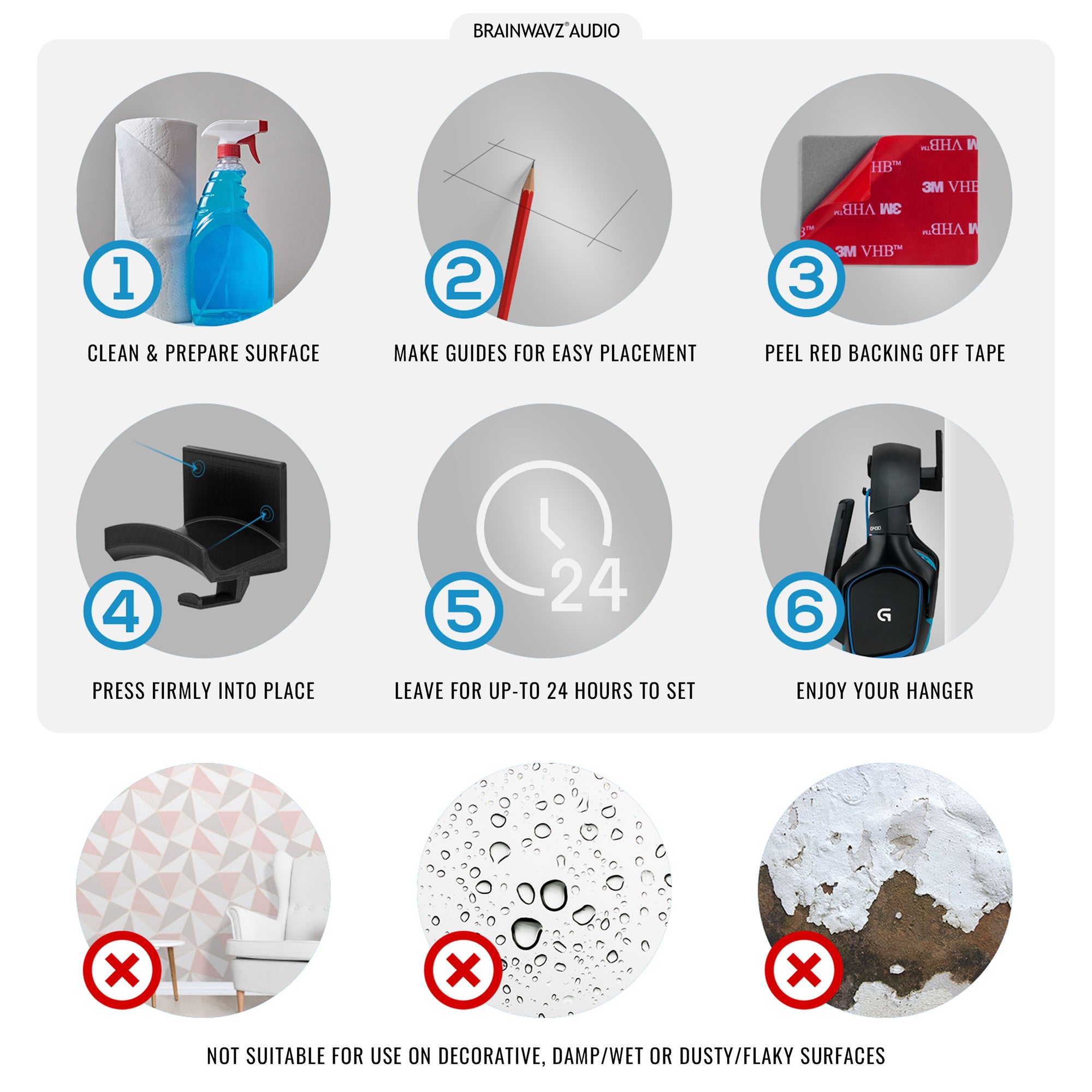 Ultra-C: Headphone Hanger Stand with Cable Hook