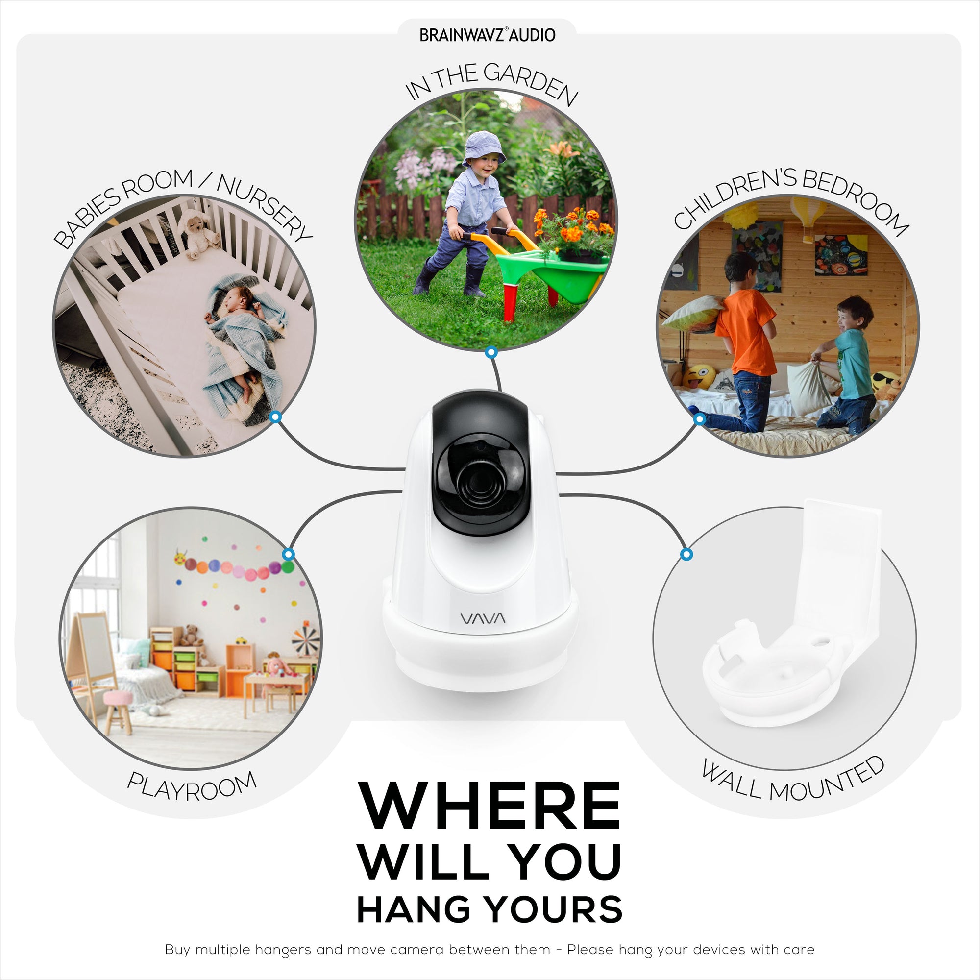 VAVA VA-IH006 Stick On Wall Mount Holder - Easy to Install, No Screws or Mess