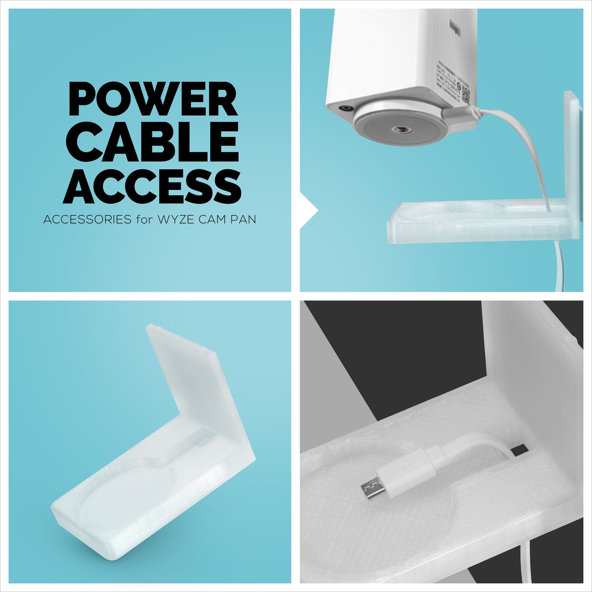 Wyze Cam Pan Adhesive Wall Mount - V1 & V2 Compatible - Easy to Install, No Screws & Mess