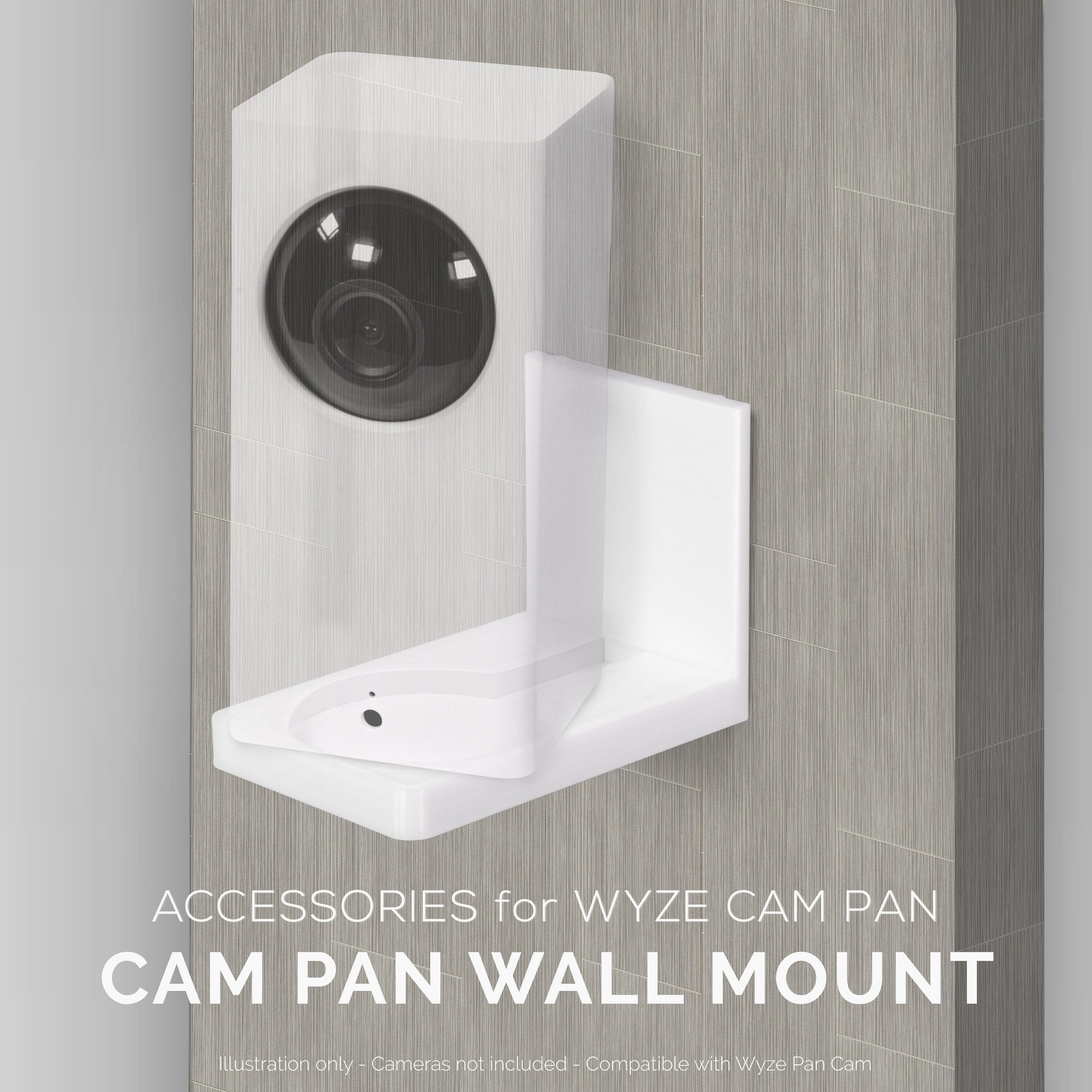 Wyze Cam Pan Adhesive Wall Mount - V1 & V2 Compatible - Easy to Install, No Screws & Mess
