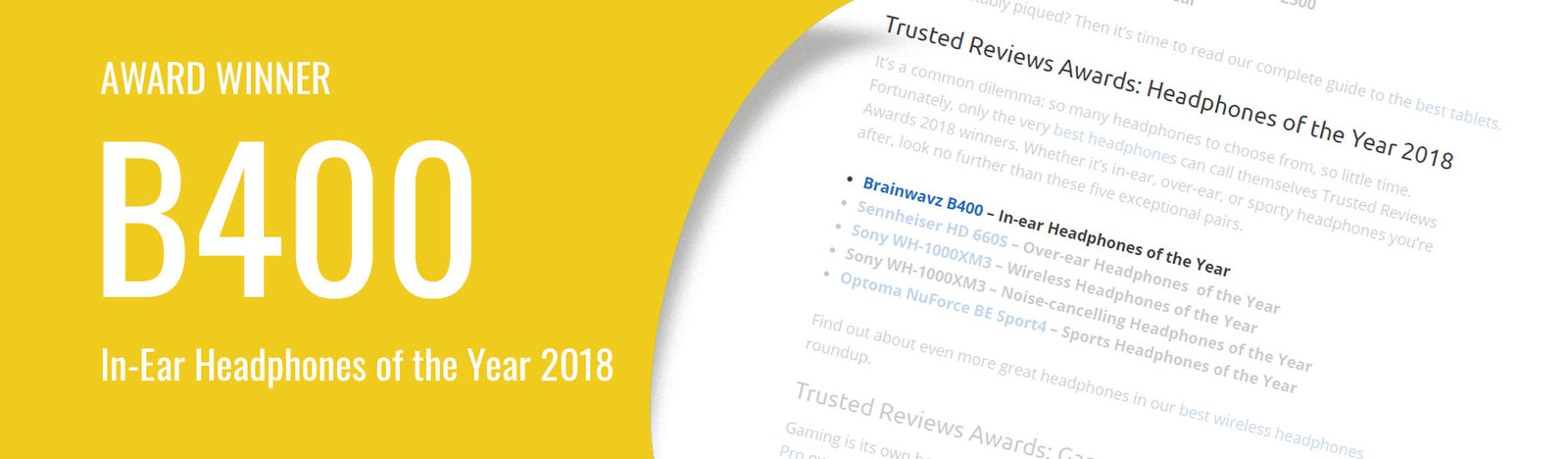 B400 - In-Ear Headphones of the Year 2018