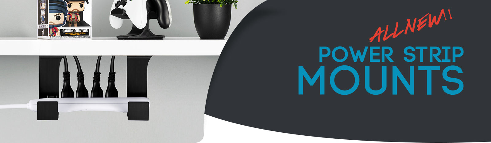 NEW - Under-Desk Power Strip Organizer