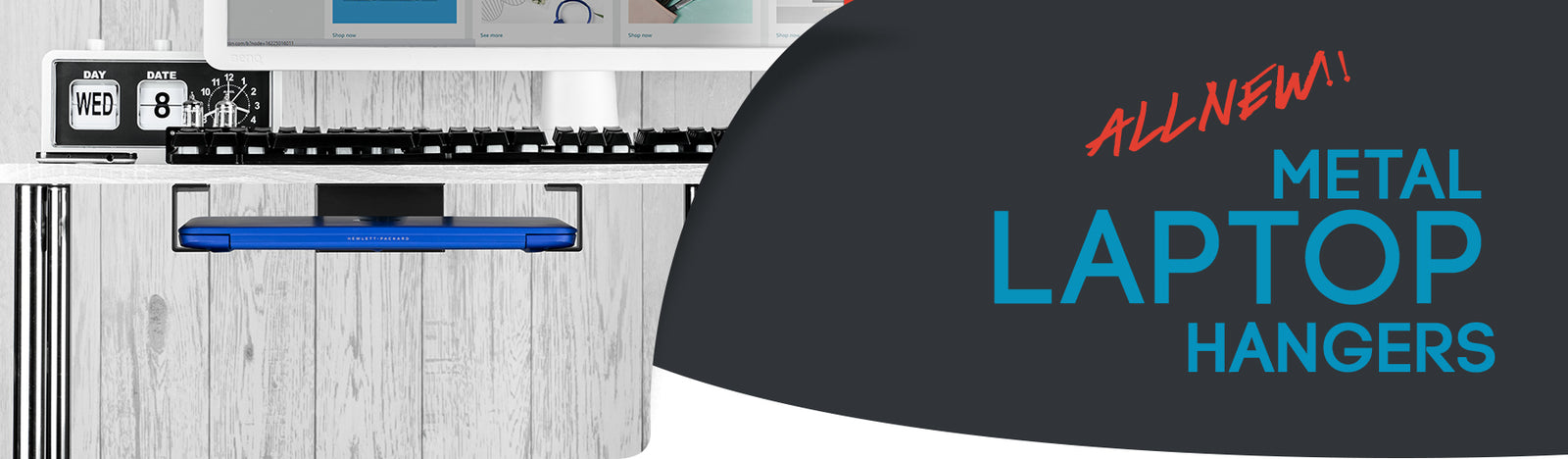All New Metal Under Desk Laptop Hangers