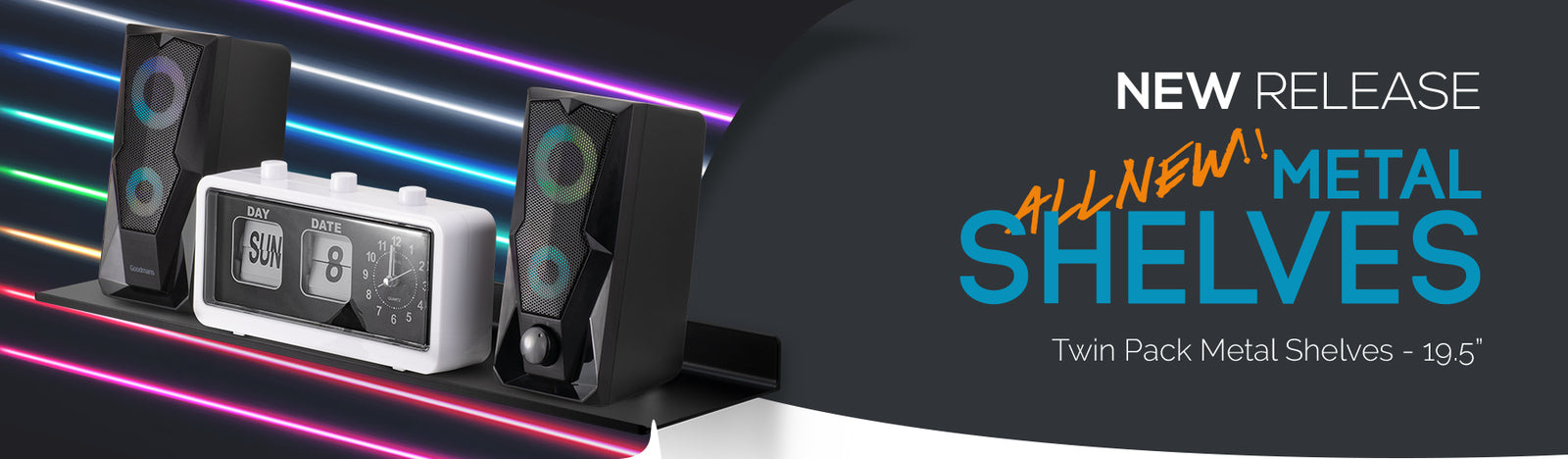 All new metal wall shelves - in store now