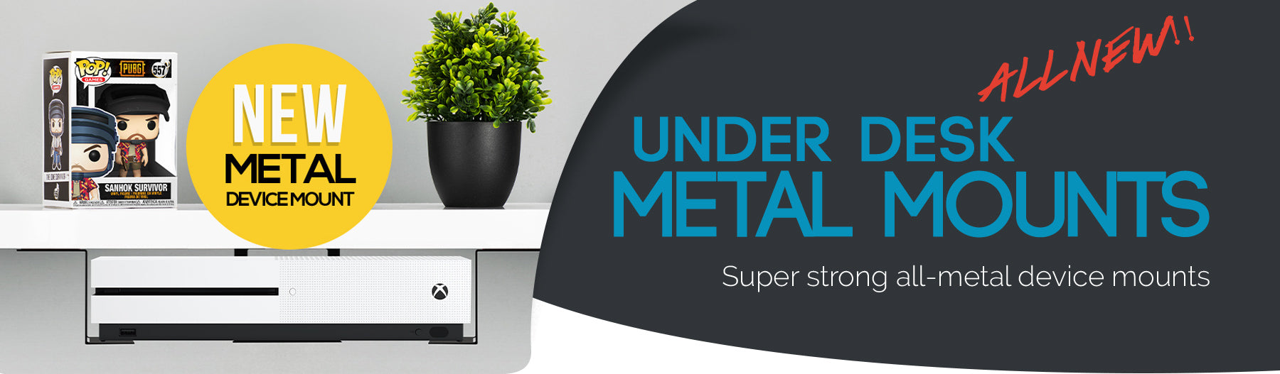 All New Metal Under Desk Device Mounts - 3"