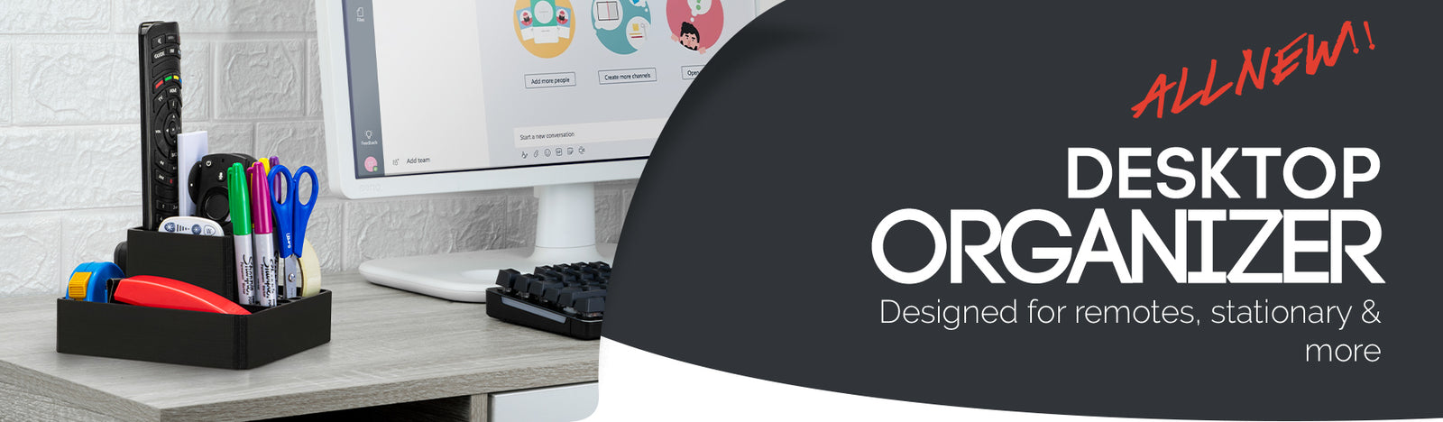 NEW - Stationary Organizer With remote Control Storage