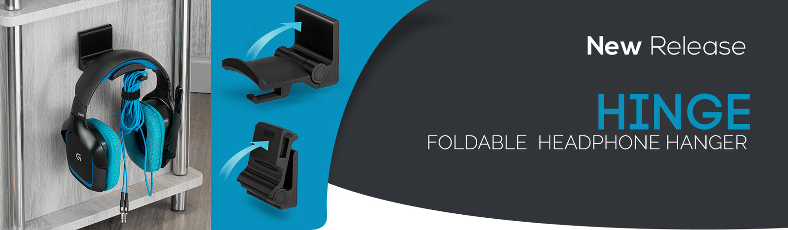 NEW - Hinge - Foldable Headphone Hanger