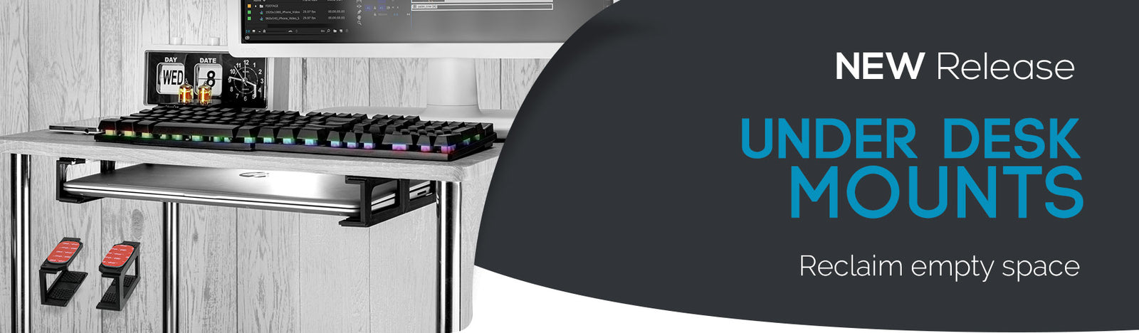 NEW - Horizontal Under Desk Mounts