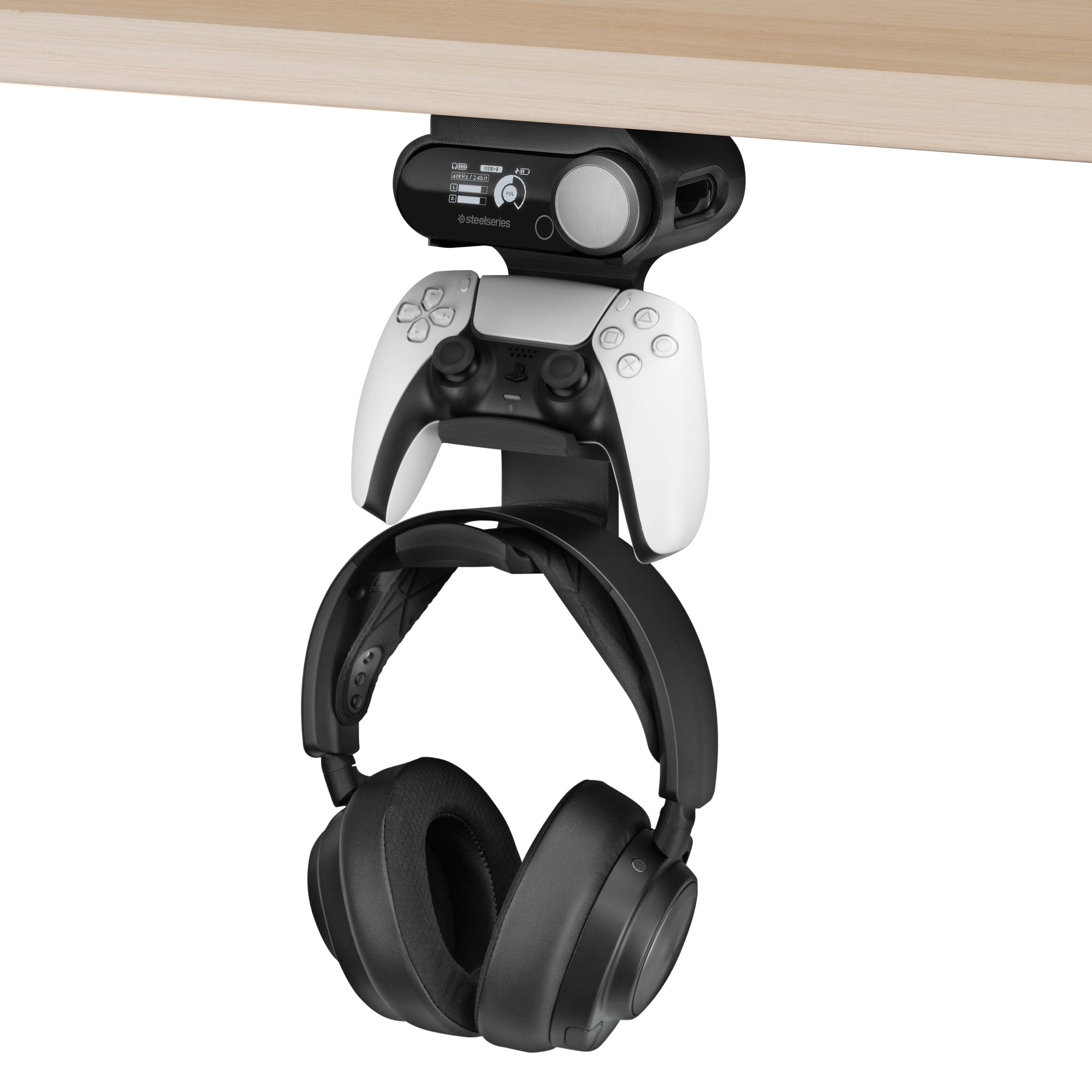 Under Mount Game Controller &amp; Headset Hanger for SteelSeries Arctis Nova Pro Wireless, Nova Elite &amp; Pro Omni + Base Station Dock