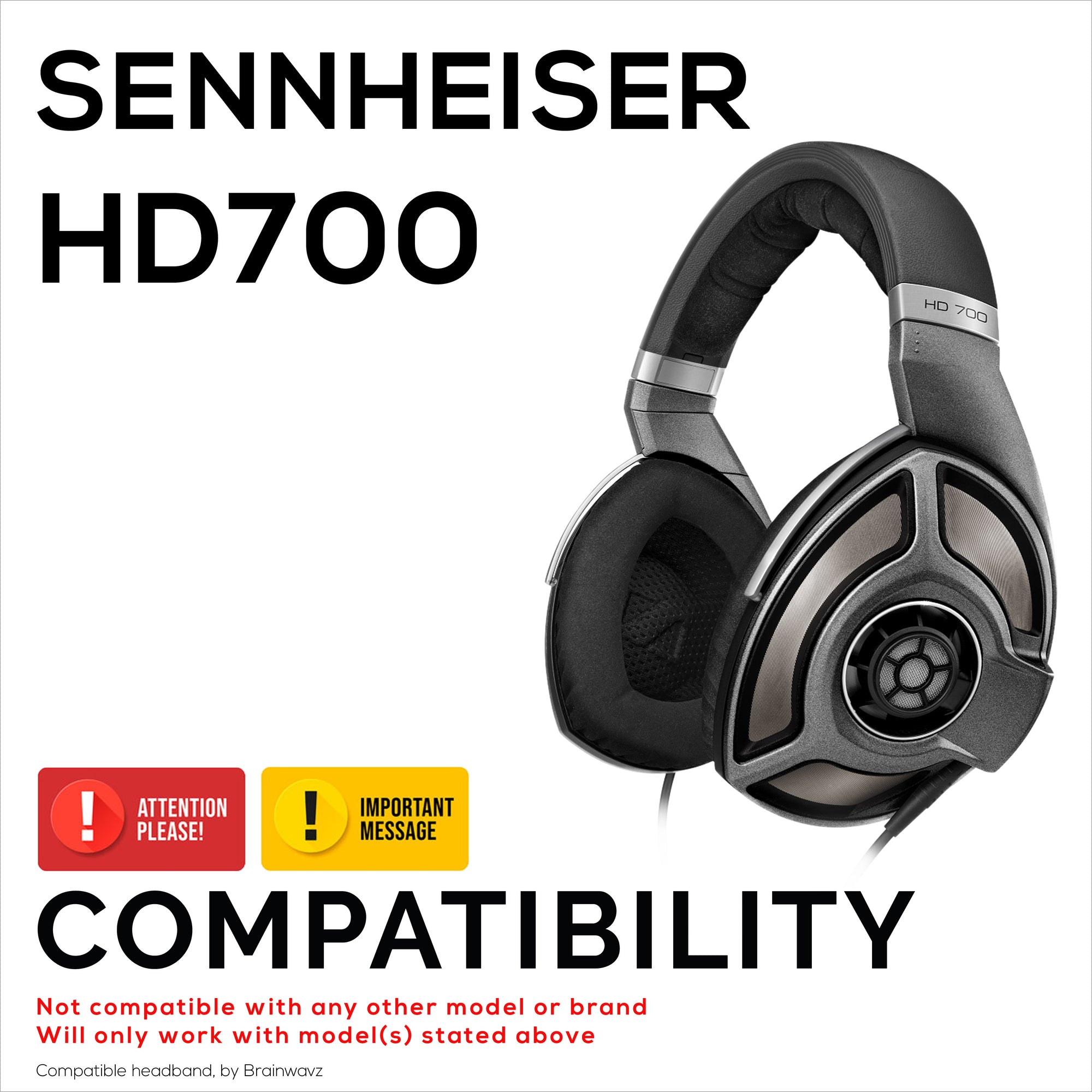 Náhradní hlavový most z PU kůže pro sluchátka SENNHEISER HD700 - polštářek na horní část headsetu - snadná instalace zasunutím, obnovení pohodlí a přizpůsobení