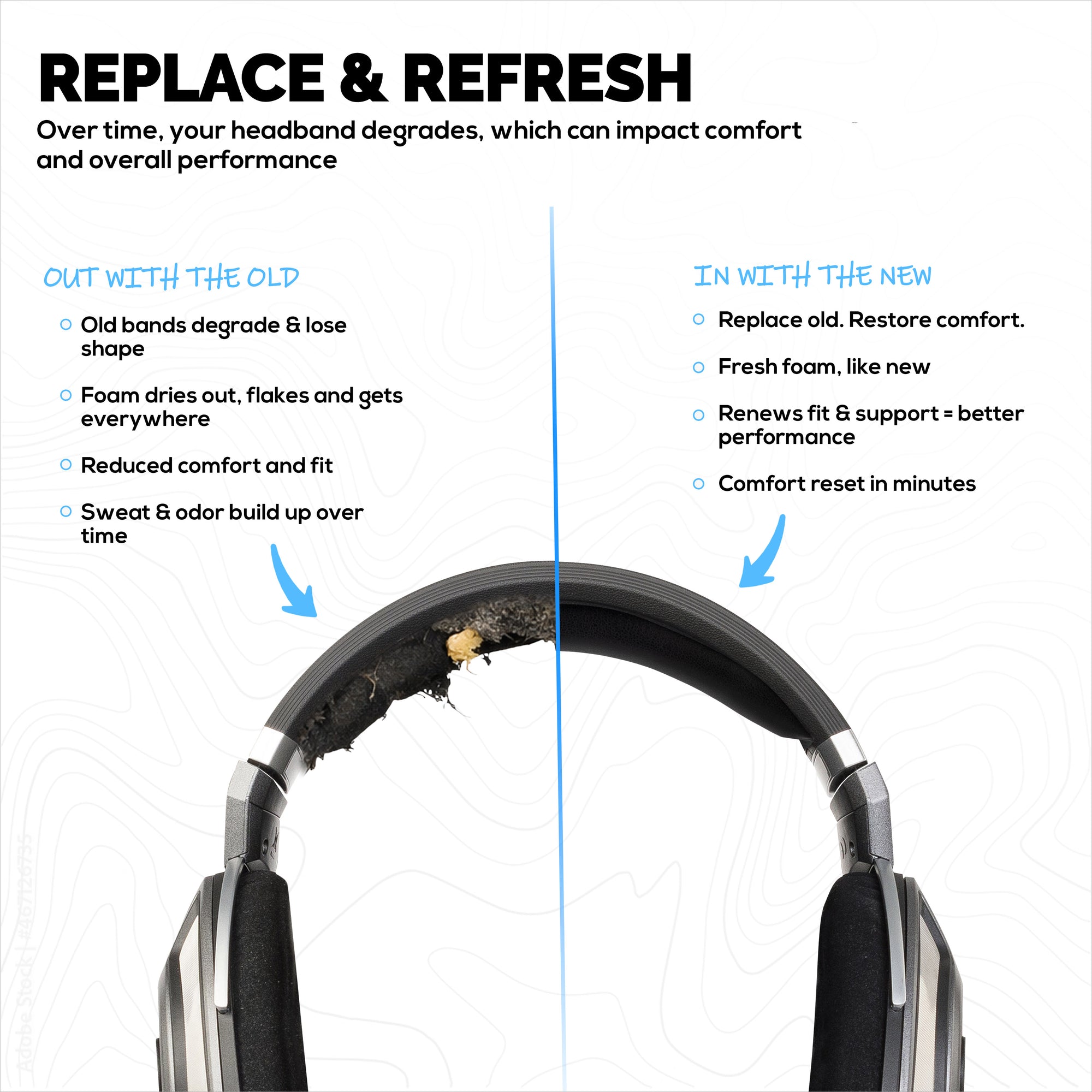 Náhradní hlavový most z PU kůže pro sluchátka SENNHEISER HD700 - polštářek na horní část headsetu - snadná instalace zasunutím, obnovení pohodlí a přizpůsobení