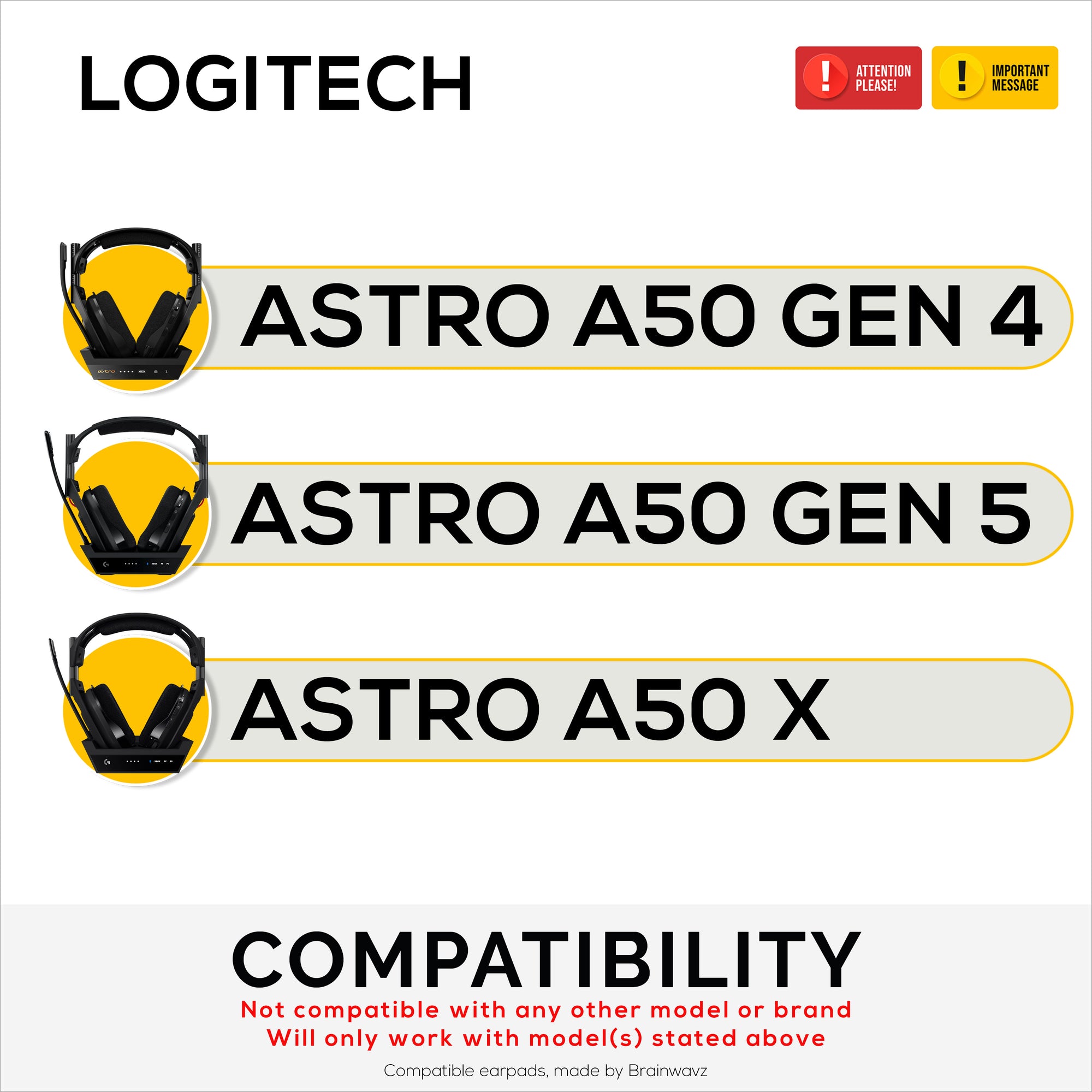 Hybrid Earpads for Logitech Astro A50 GEN4, A50 GEN5 and A50X Headsets. Cooling Gel Gaming Cushions with Super Soft Fabric &amp; Thick Memory Foam