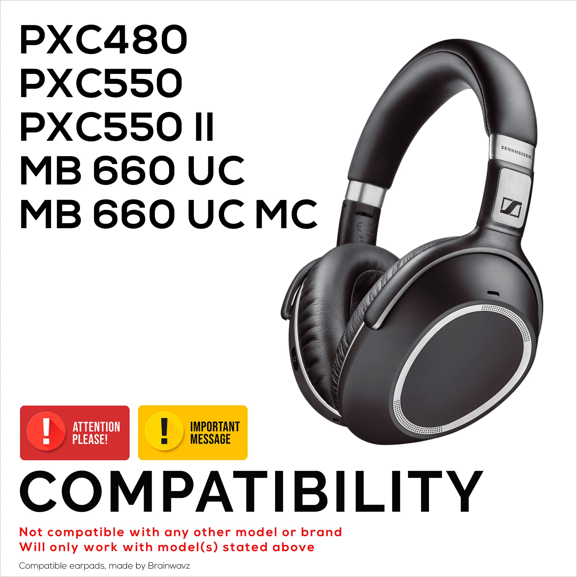 Hybrid Earpads for Sennheiser PXC480, PXC550, PXC 550-II, MB660 UC &amp; MB 660 MC Headphones. Cooling Gel Gaming Cushions Thick Memory Foam