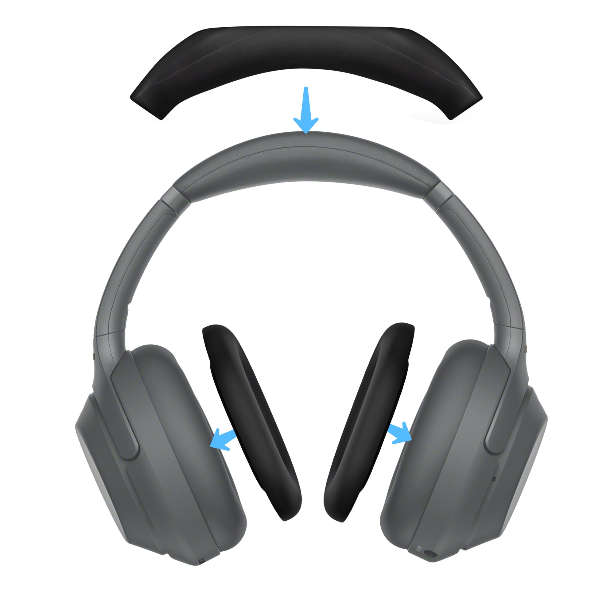 Silicone Protective Cover Set for Sony WH-1000XM3 &amp; WH1000XM4 - Headband &amp; Earpad Covers – Sweatproof, Dustproof, Non-Slip &amp; Easy to Install