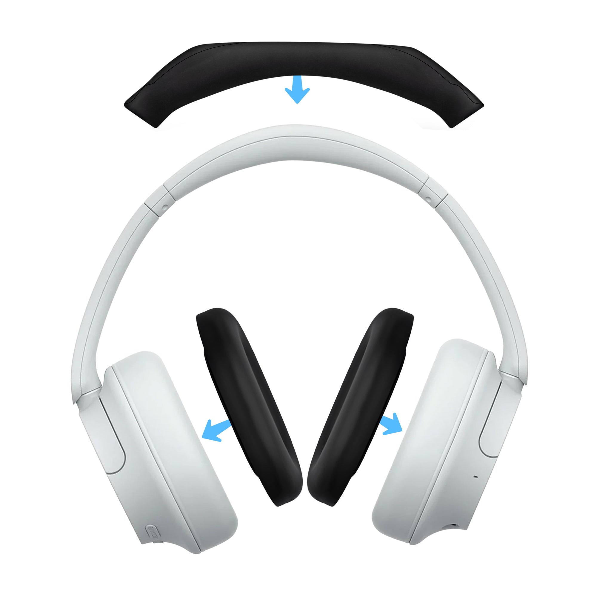 Silicone Protective Cover Set for Sony WH-CH720N - Headband &amp; Earpad Covers – Sweatproof, Dustproof, Non-Slip &amp; Easy to Install