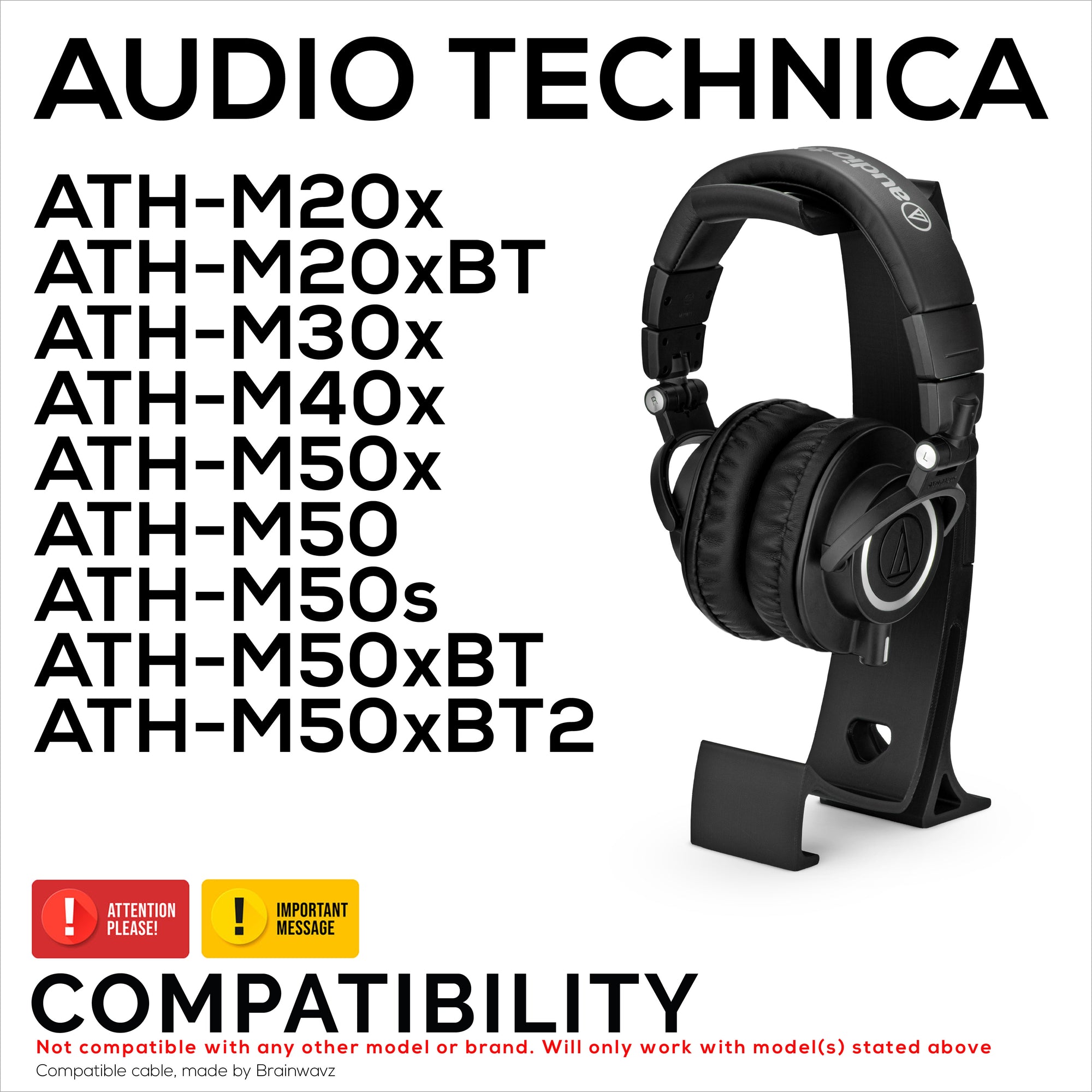 Replacement Sheepskin Earpads for Audio Technica ATH-M50X, M50xBT, M50RD, M40X, M30X, M20X Headsets. Soft Real Leather and Memory Foam