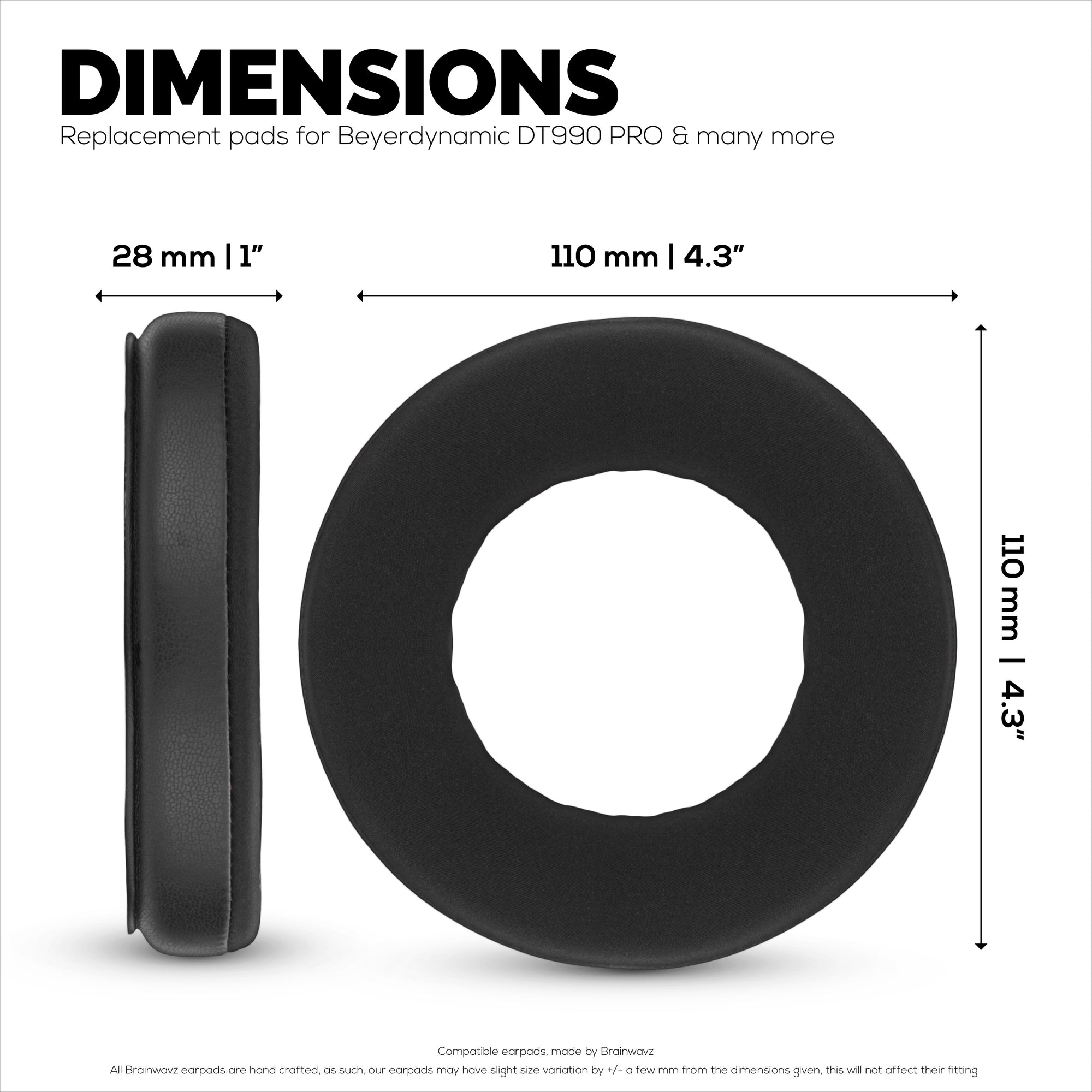 Hybrid Replacement Earpads for Beyerdynamic DT990/PRO DT880/PRO MMX300 DT 531 DT 690 Headsets &amp; More Cooling Gel Soft Fabric PU Leather &amp; Memory Foam