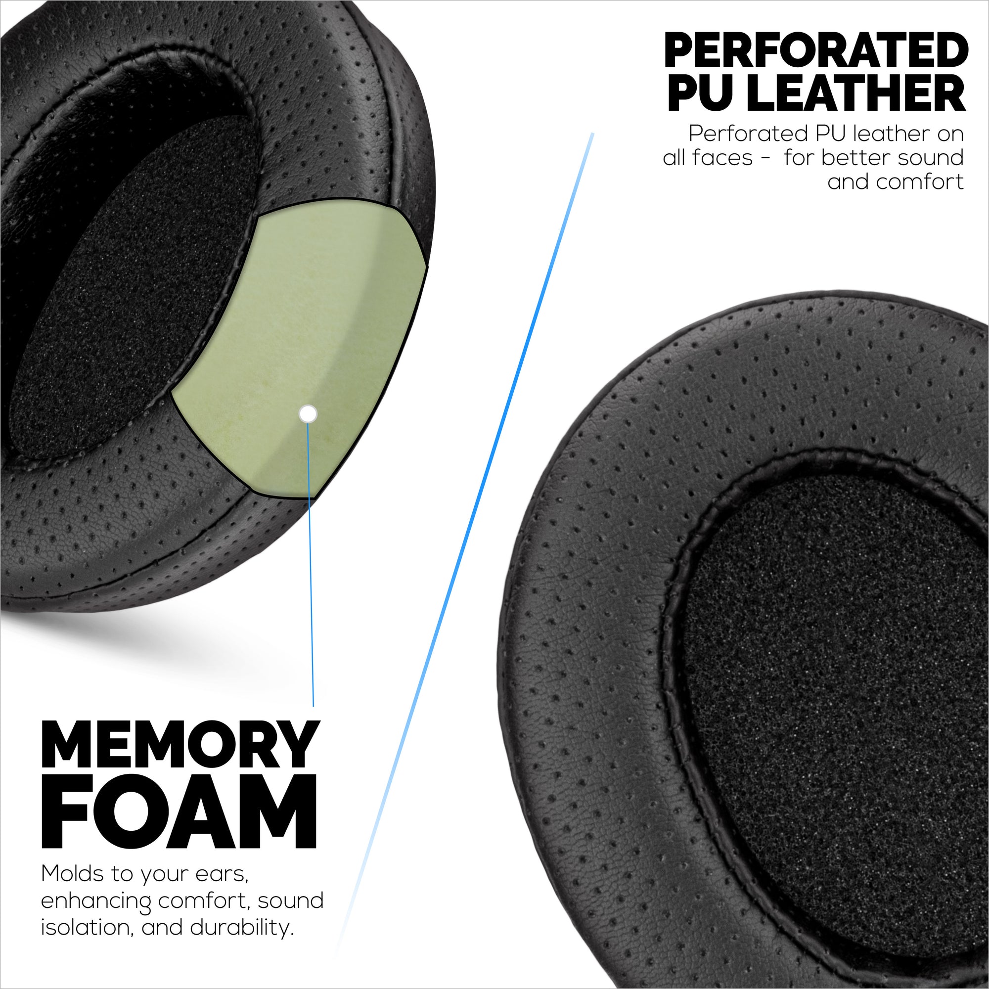 Replacement Perforated Earpads for Steelseries Arctis Nova Series 1/P/X 3 5/P/X 7/P/X PRO &amp; PRO for XBox Headsets, Breathable PU Leather + Memory Foam