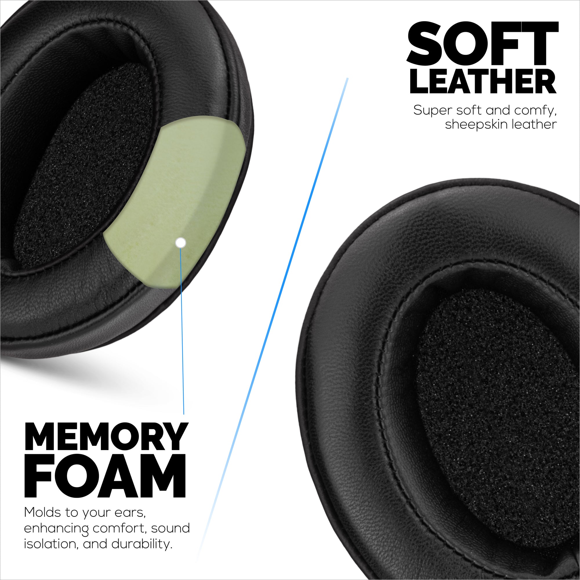 Replacement Leather Earpads for for Steelseries Arctis Nova Series 1/P/X 3 5/P/X 7/P/X PRO &amp; PRO for XBox Headsets, Soft Real Leather + Memory Foam