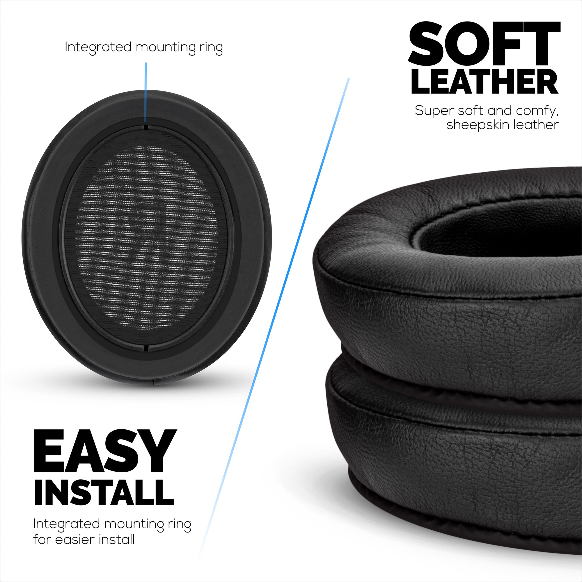 Replacement Earpads for Sennheiser Momentum 3 Headphones - Soft Real Leather + Memory Foam for Extra Comfort