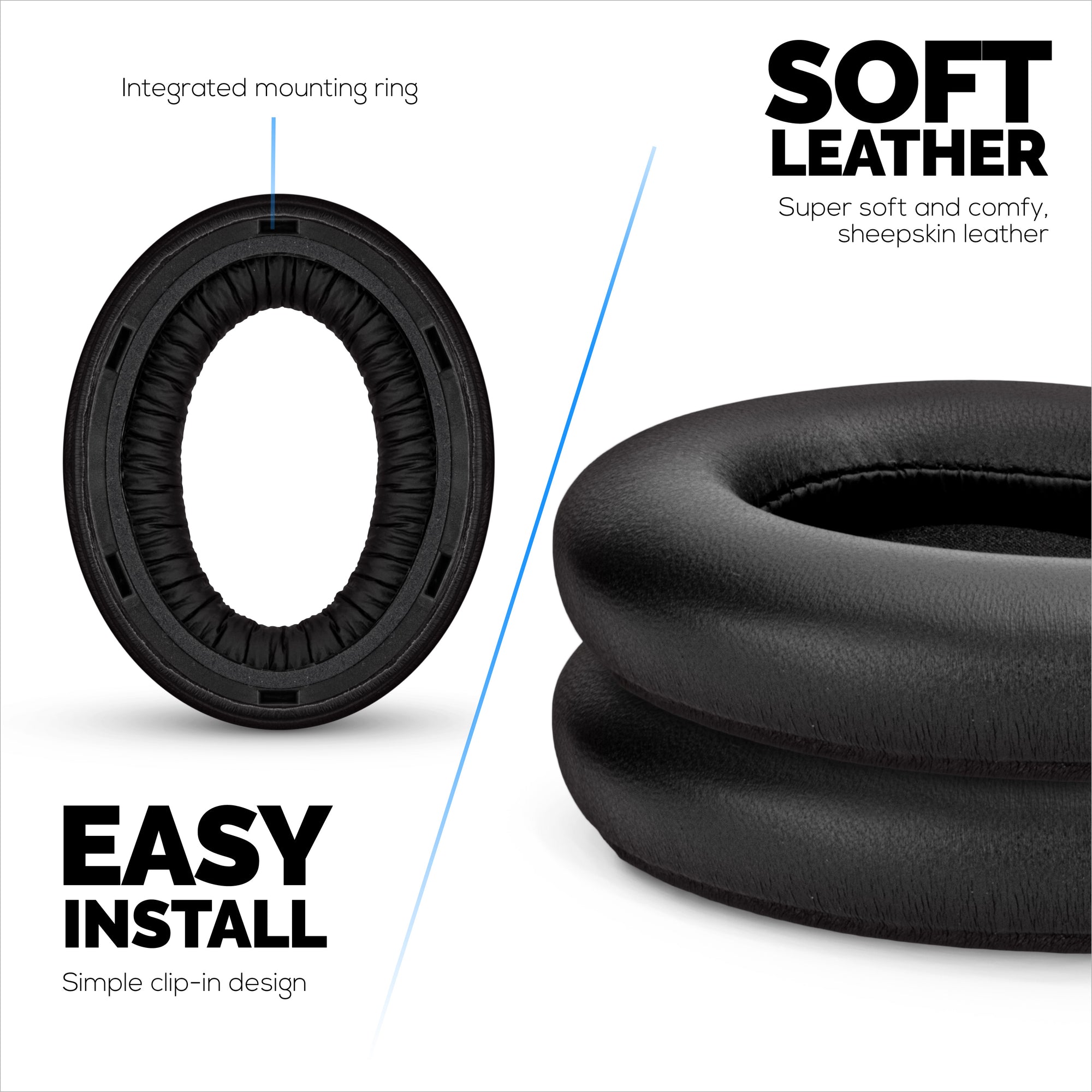 Replacement Earpads for Sennheiser Momentum 4 Headphones - Soft Real Leather + Memory Foam for Extra Comfort