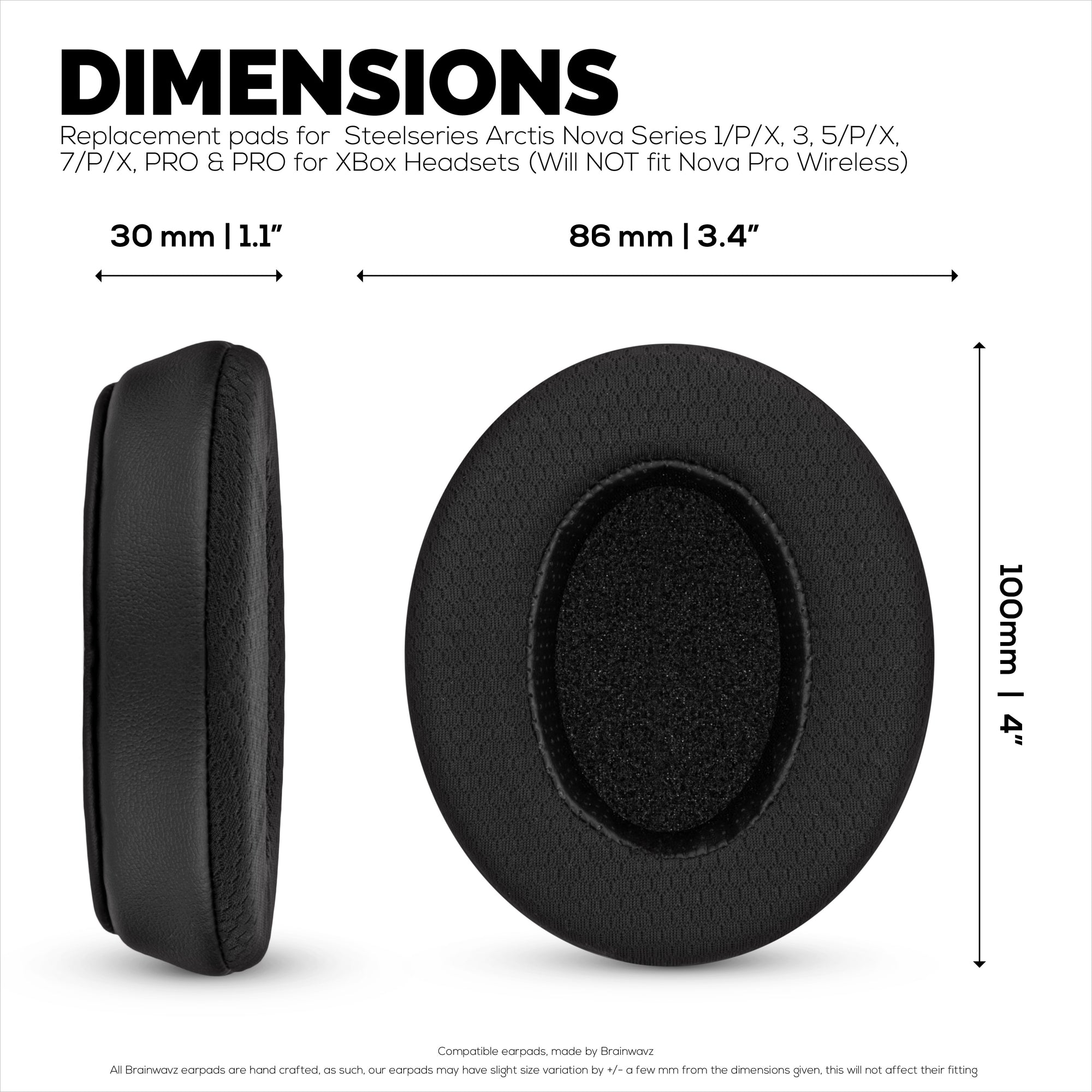 Hybrid Replacement Earpads for Steelseries Arctis Nova Series 1/P/X 3 5/P/X 7/P/X PRO &amp; PRO for XBox Headset, Soft Gel, Breathable Fabric w/ PU Leather &amp; Memory Foam