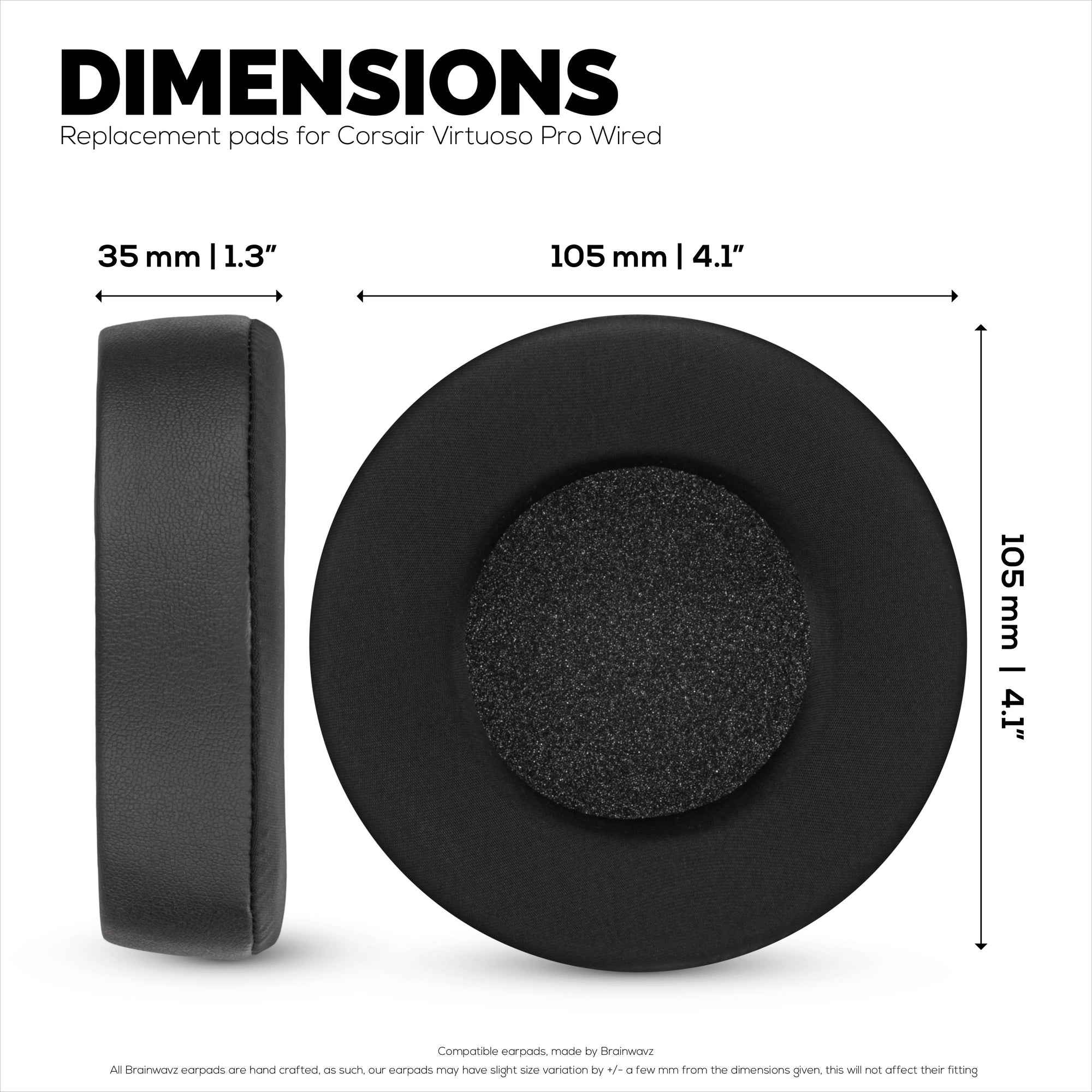 Hybrid Replacement Earpads for  Corsair Virtuoso PRO Wired Headset, Soft Gel, Breathable Fabric w/ PU Leather &amp; Memory Foam