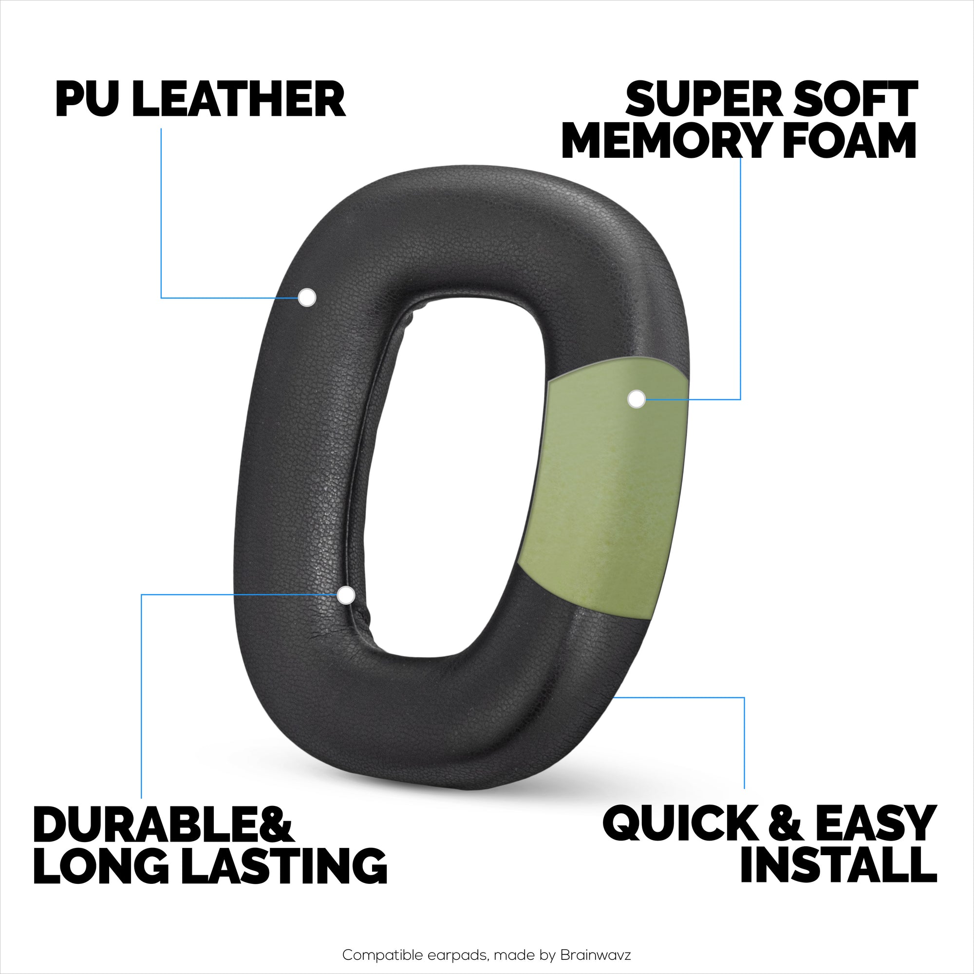 Replacement Earpads for Logitech Astro A30 Headsets. Soft PU Leather with High Grade Memory Foam for Extra Comfort &amp; Durability