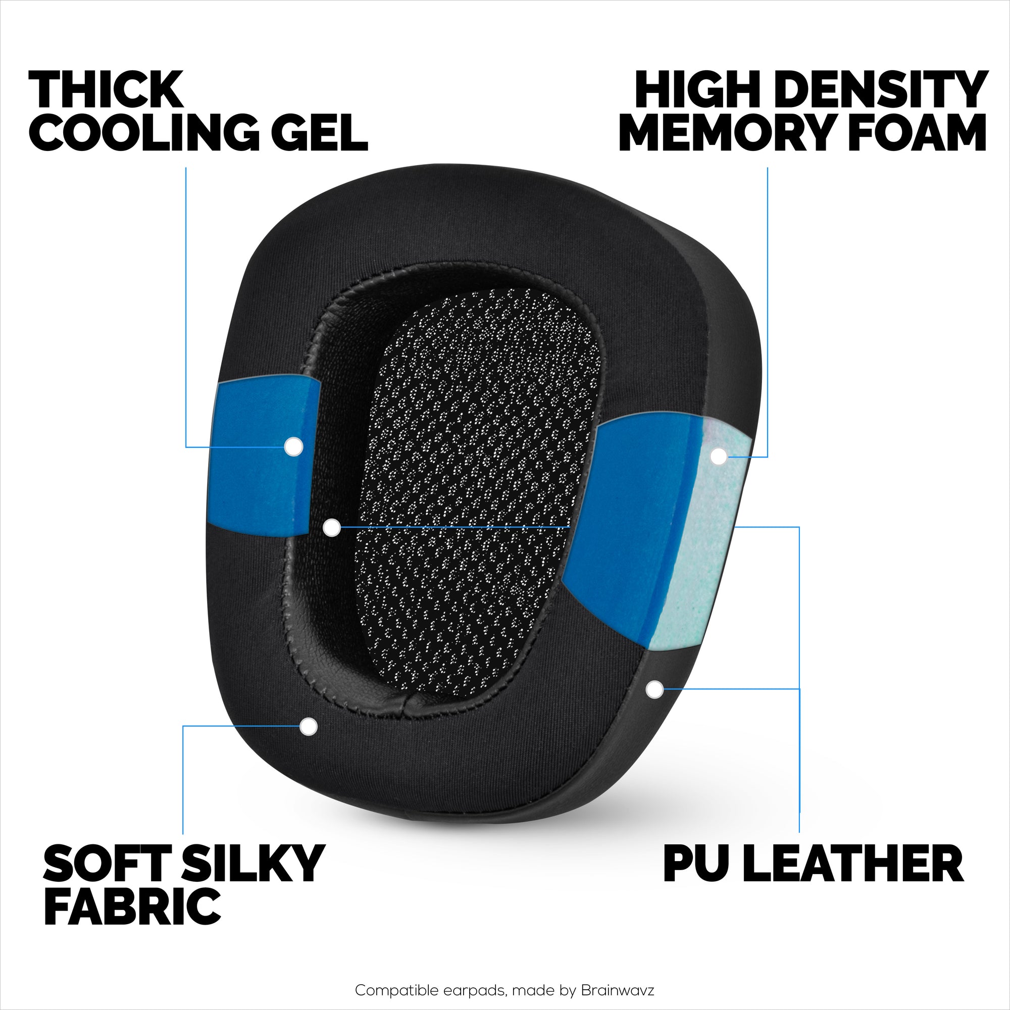 Hybrid Earpads for Logitech G933 G35 G930 G933S G935 G633 G633S G635 G533 G430 G431 G432 G433 Headsets, &amp; More. Cooling Gel Gaming Cushions