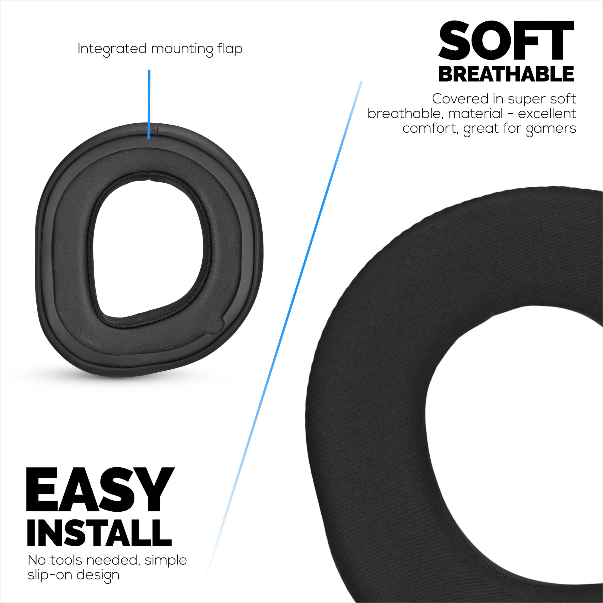 Hybrid Replacement Earpads for Turtle Beach Stealth 700 Gen 3 Headset, Soft Gel, Breathable Fabric w/ PU Leather &amp; Memory Foam