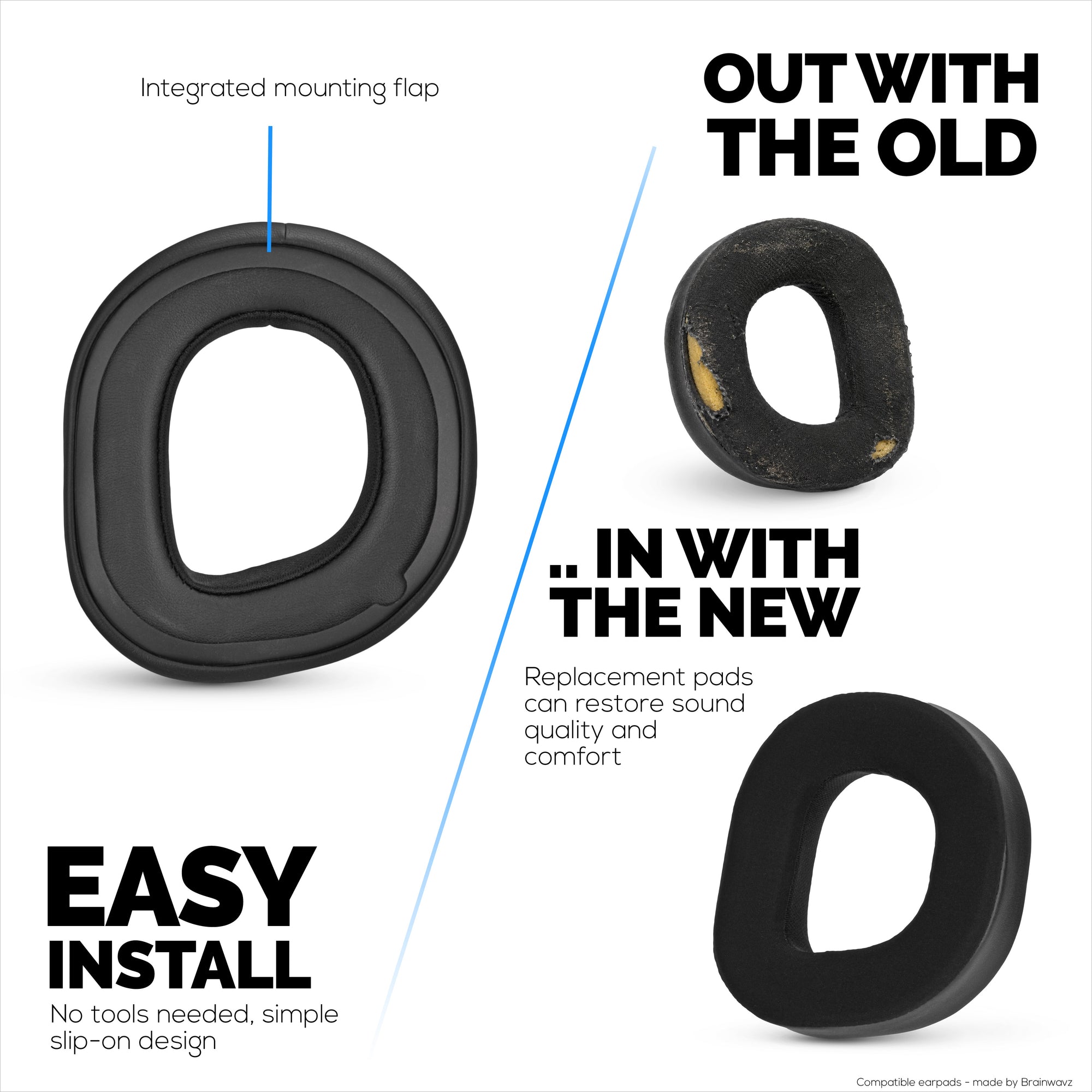Hybrid Earpads for Turtle Beach Stealth 700 Gen 3 Headphones - Memory Foam with Breathable Fabrics &amp; PU Leather