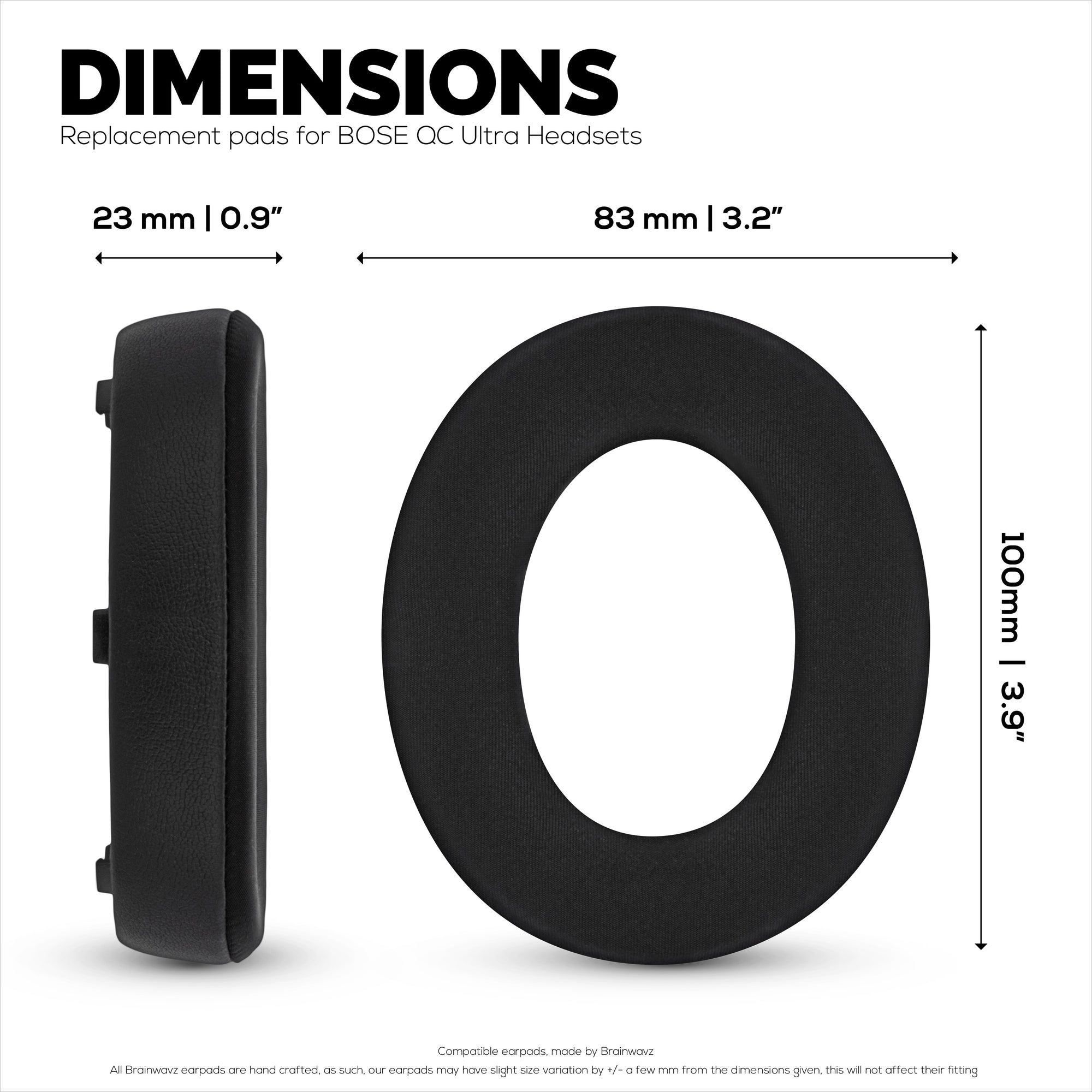 Hybrid Earpads for BOSE QC Ultra Gen 1 &amp; Gen 2 Wireless Headsets. Cooling Gel Gaming Cushions with Super Soft Fabric &amp; Thick Memory Foam