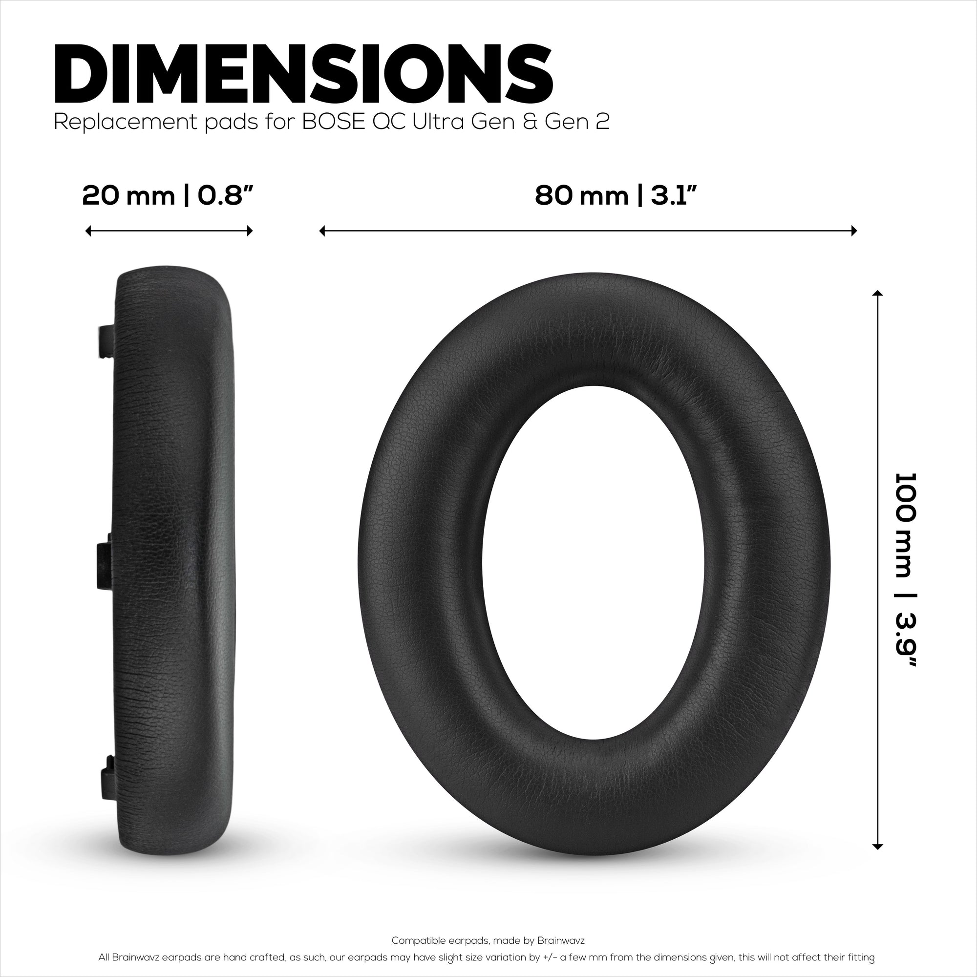 Replacement Earpads for BOSE QC Ultra Gen 1 &amp; Gen 2 Wireless Headsets. High Grade Protein PU Leather with Soft Foam for Extra Comfort &amp; Durability