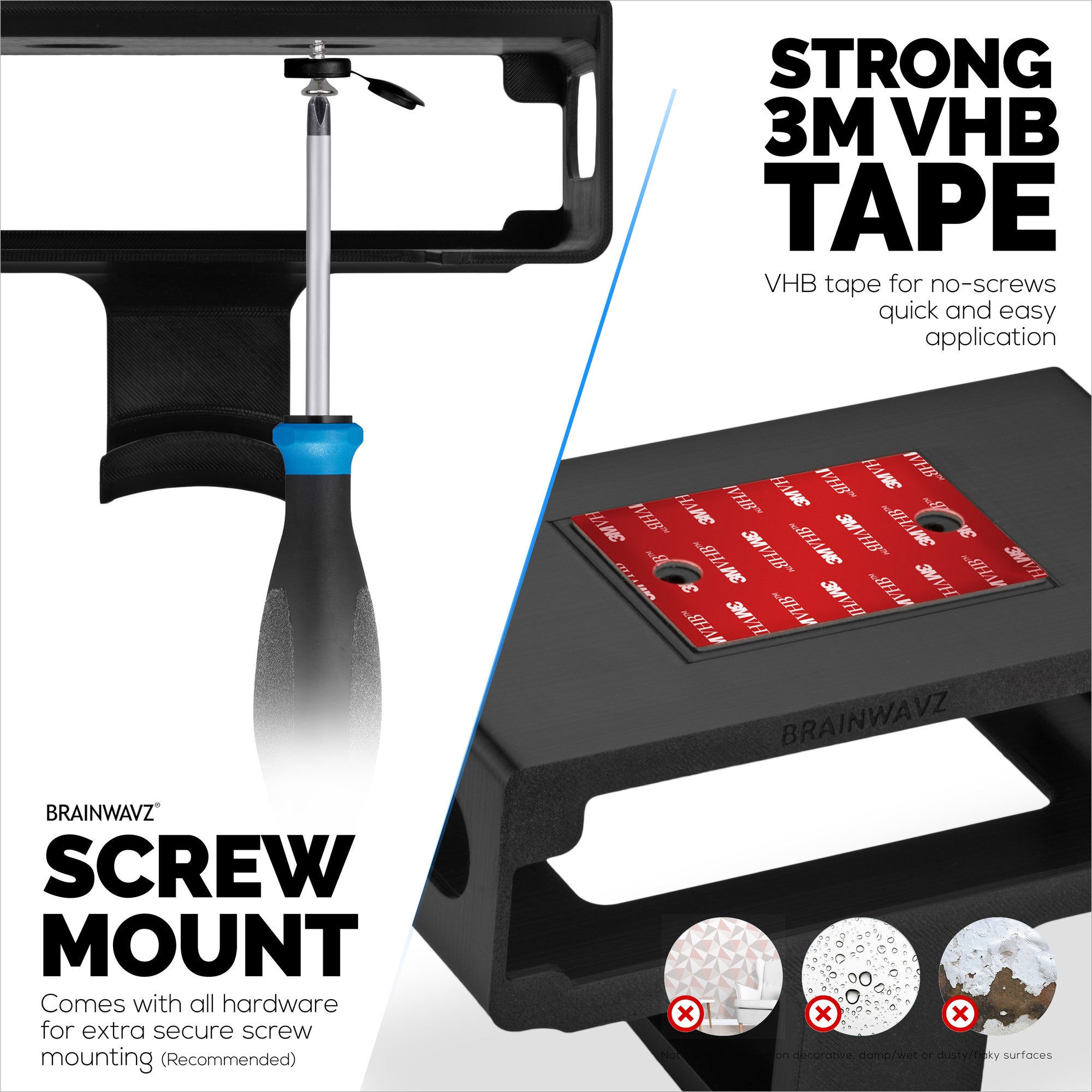 Under Desk Mounting Bracket Headphone Hanger Compatible with Focusrite Scarlett 2i2 Gen 4 - Space Saving Dock, Easy to Install, Adhesive &amp; Screw-In, Reduce Clutter, Free Desktop Space
