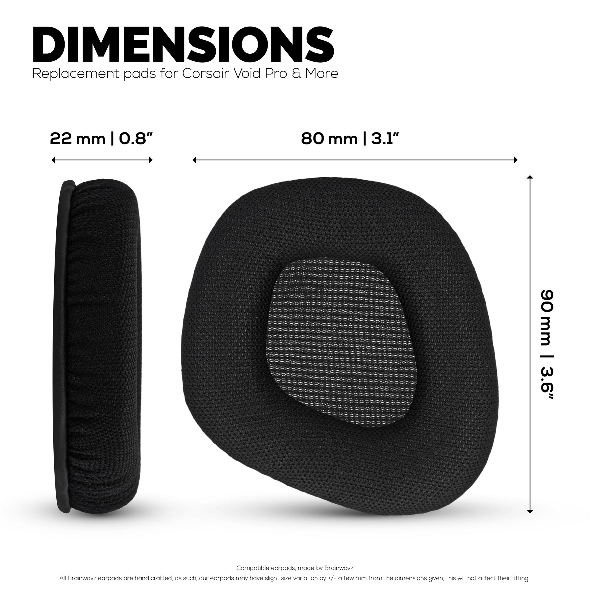 Mesh Fabric Earpads for Corsair Void RGB Elite Wireless, RGB Elite USB, Elite Surround Headsets, Breathable Mesh Fabric &amp; High-Grade Memory Foam