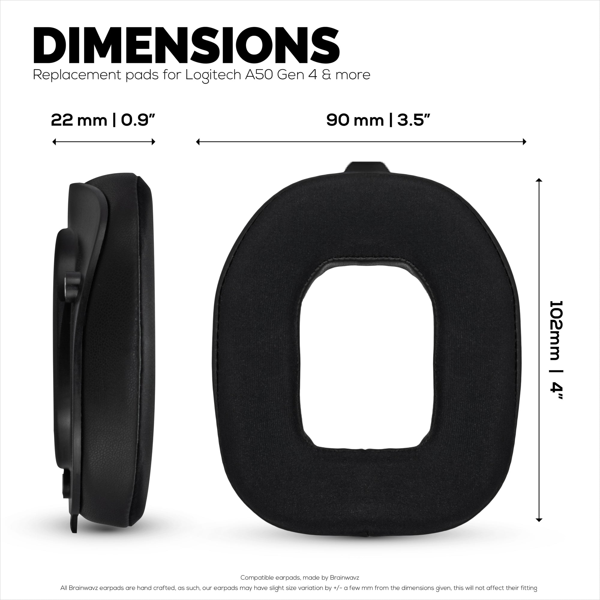 Hybrid Earpads for Logitech Astro A50 GEN4, A50 GEN5 and A50X Headsets. Cooling Gel Gaming Cushions with Super Soft Fabric &amp; Thick Memory Foam