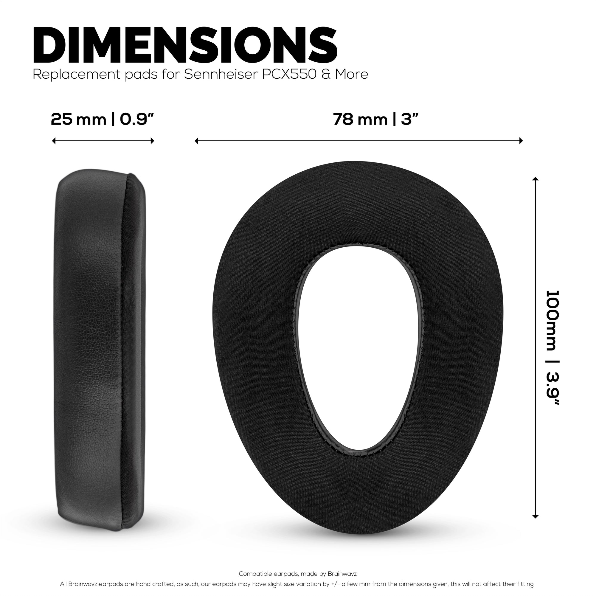 Hybrid Earpads for Sennheiser PXC480, PXC550, PXC 550-II, MB660 UC &amp; MB 660 MC Headphones. Cooling Gel Gaming Cushions Thick Memory Foam