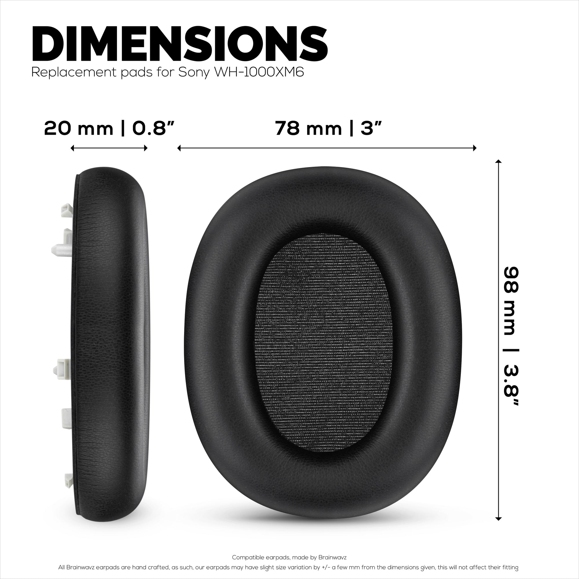 Replacement Earpads for Sony WH-1000XM6 Headphones - Soft PU Protein Leather Cushions - East Install