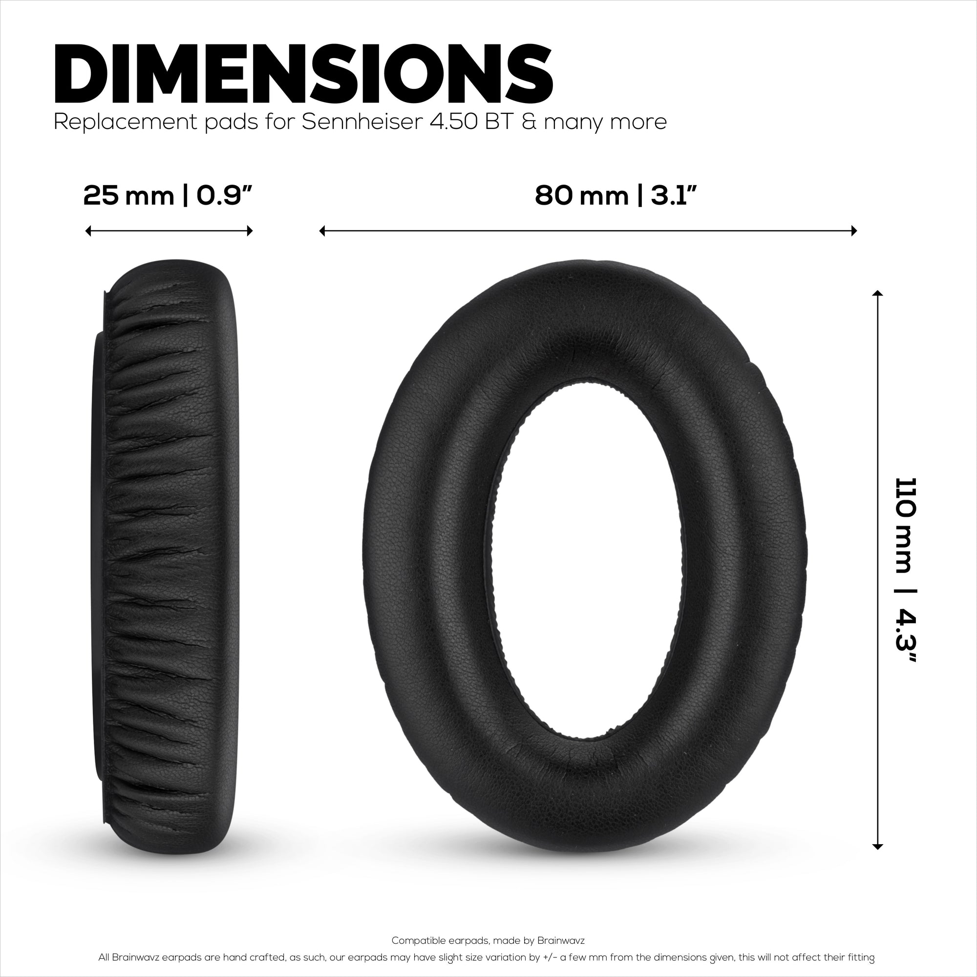 Replacement Earpads for Sennheiser HD600, HD650, HD660S, HD525, HD535, HD545, &amp; Massdrop HD58X, HD6XX Headphones - Soft PU Protein Leather Cushions with Soft Foam