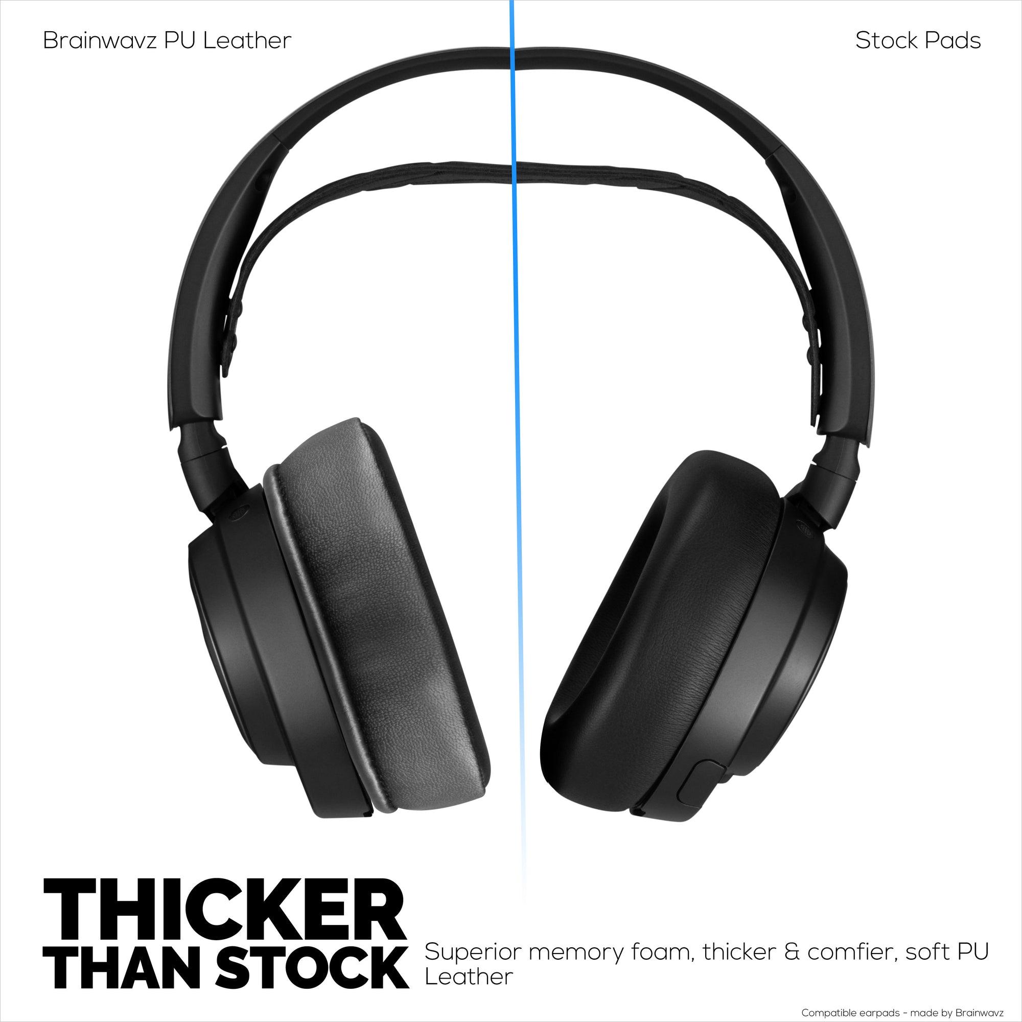 Thick Upgraded Earpads for Steelseries Arctis Nova Pro Wireless, Nova Pro Omni &amp; Nova Elite Headphones - Memory Foam with PU Leather