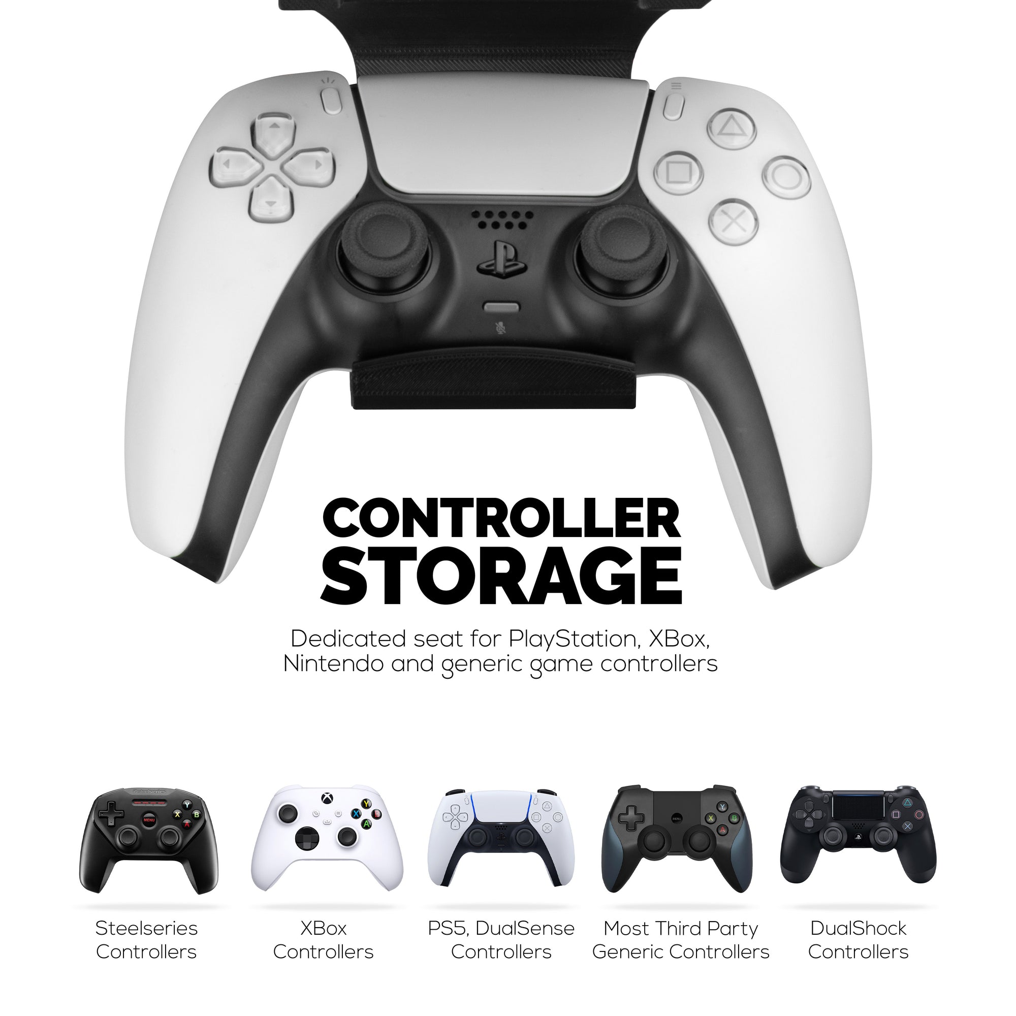 Under Desk Mount &amp; Game Controller Hanger for SteelSeries Arctis Nova Pro Wireless, Nova Pro Omni &amp; Nova Elite Base Station