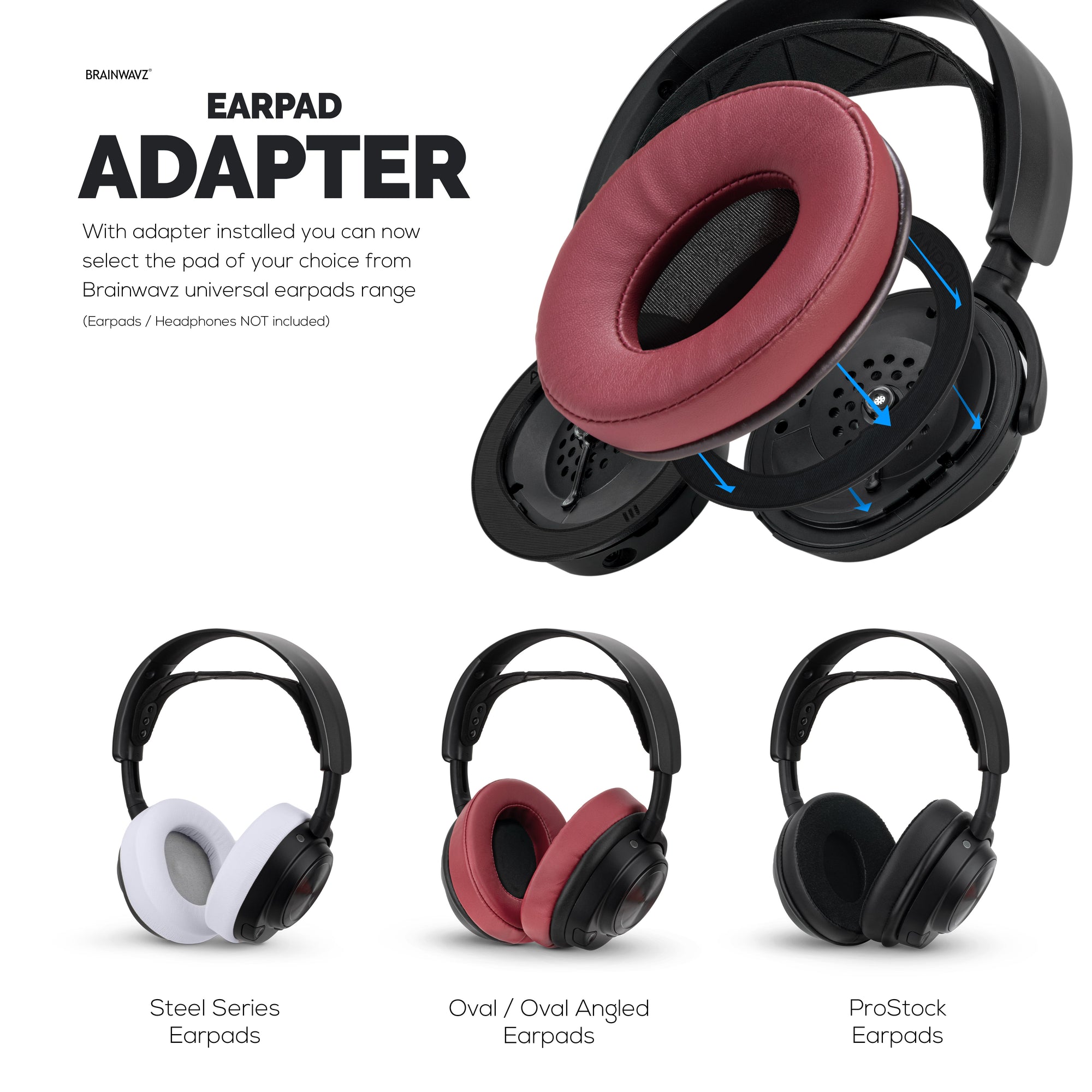 Earpads Adapter Ring For Steelseries Arctis Nova Pro Wireless, Nova Pro Omni &amp; Nova Elite Headsets - For Use With Brainwavz Oval, ProStock &amp; SteelSeries Earpads