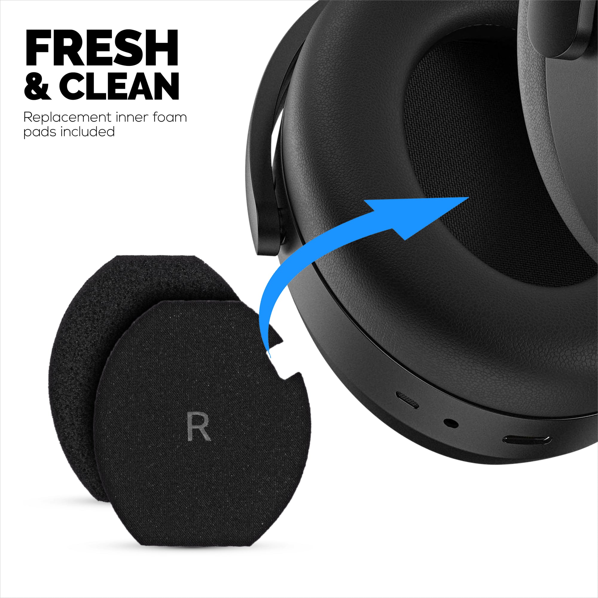 Hybrid Replacement Earpads for Sennheiser Momentum 4 Headphones, Soft Cooling Gel, Silky Soft Breathable Fabric w/ PU Leather &amp; Memory Foam