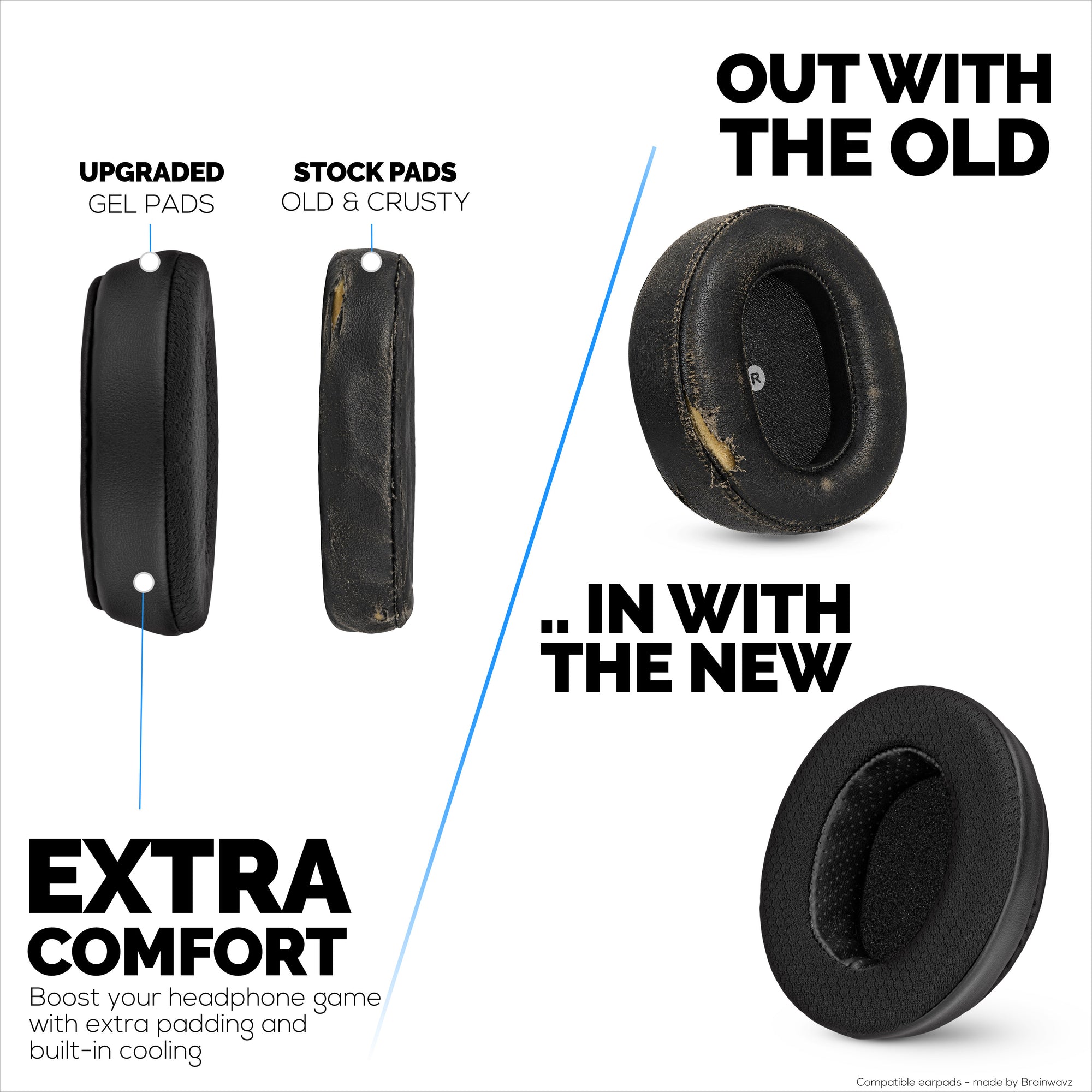 Hybrid Replacement Earpads for Steelseries Arctis Nova Series 1/P/X 3 5/P/X 7/P/X PRO &amp; PRO for XBox Headset, Soft Gel, Breathable Fabric w/ PU Leather &amp; Memory Foam