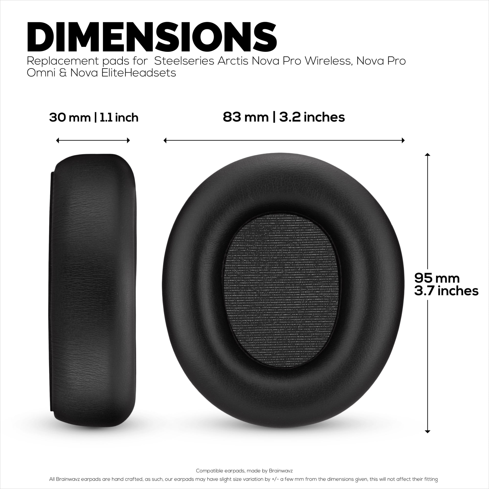 Replacement Earpads for Steelseries Arctis Nova Pro Wireless, Nova Pro Omni &amp; Nova Elite Headsets. High Grade Protein PU Leather with Soft Foam