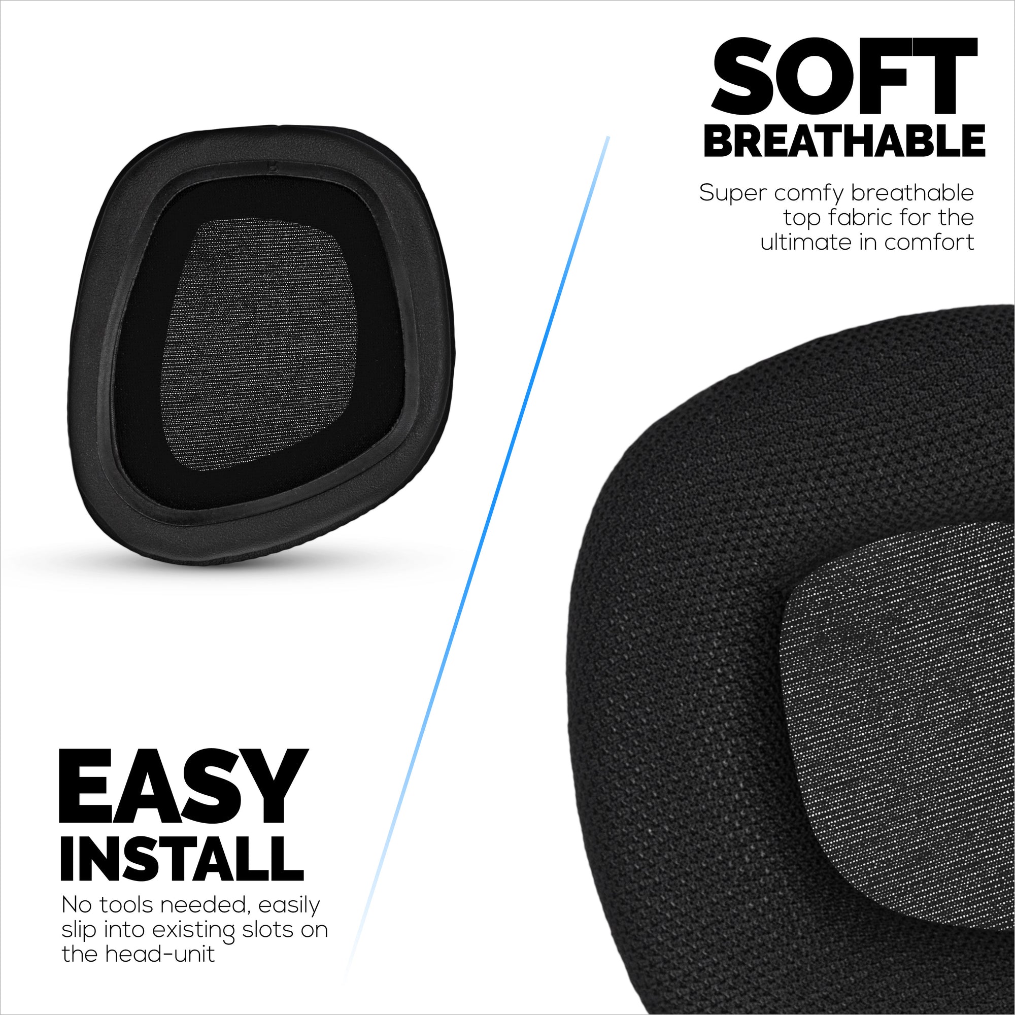 Mesh Fabric Earpads for Corsair Void RGB Elite Wireless, RGB Elite USB, Elite Surround Headsets, Breathable Mesh Fabric &amp; High-Grade Memory Foam